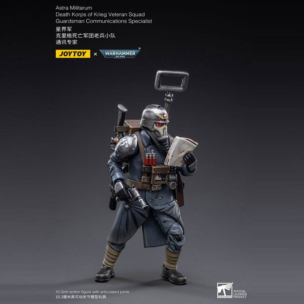 Warhammer 40k Action Figure 1/18 Death Korps of Krieg Veteran Squad Guardsman Communications Specialist 10 cm