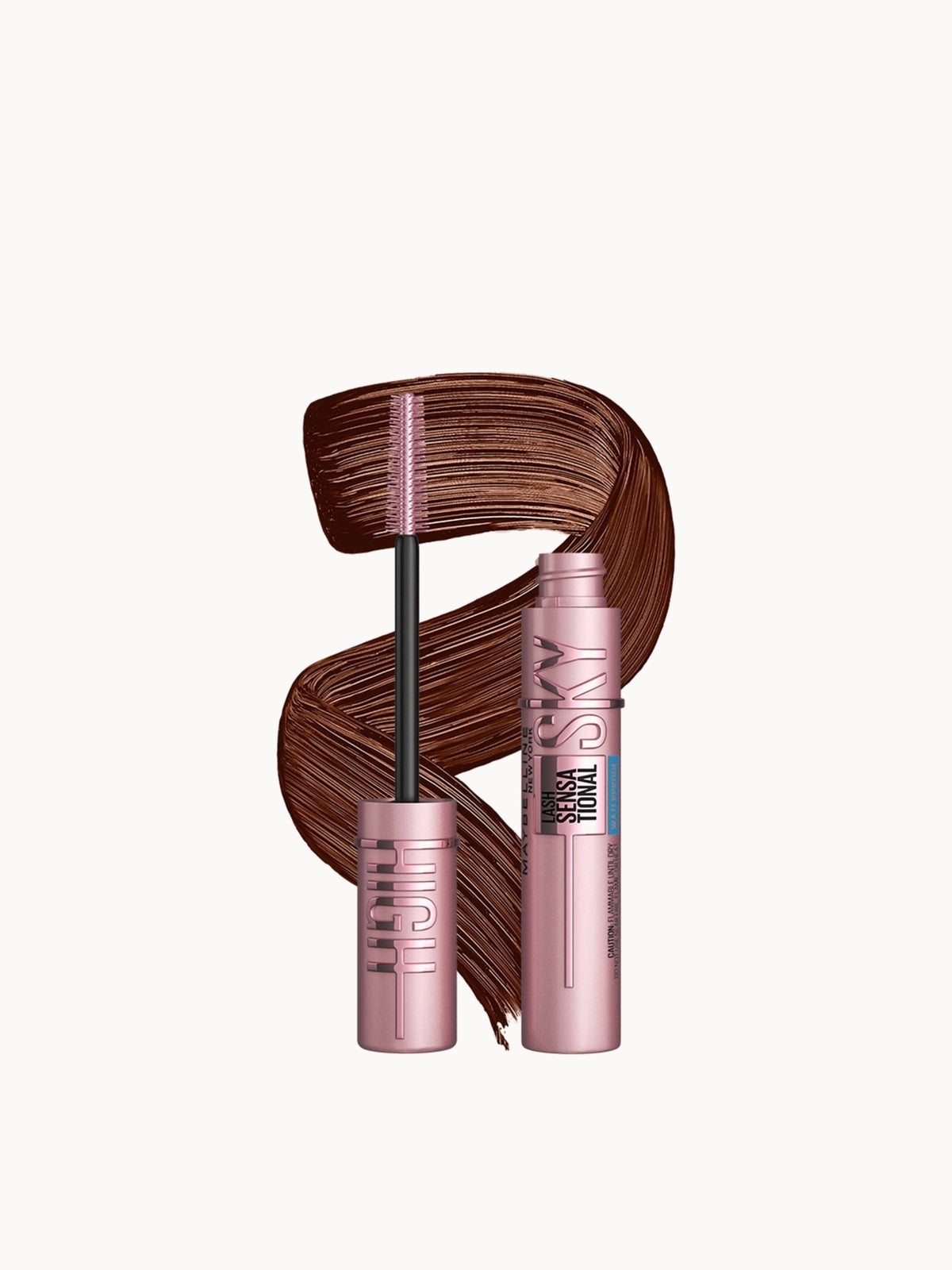 Maybelline Brown Mascara, Lash Sensational Sky High Volumizing & Thickening, Eyelash Lengthening, Brown