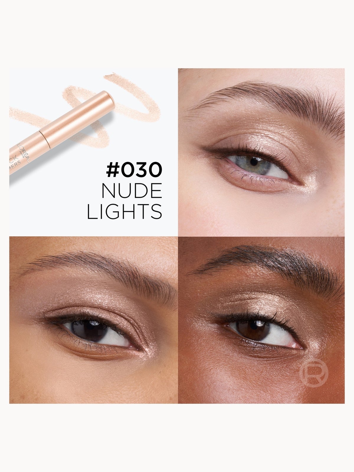 L'Oréal Paris Eyeshadow Stick, Le Shadow Stick Infinite Lights Eyeshadow 1.4g (Various Shades) - Nude Lights 4