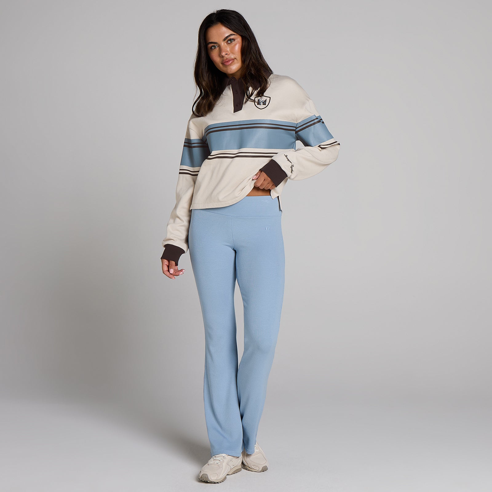 MP Women's SGS Striped Boxy Cropped Sweatshirt - Sand - XS