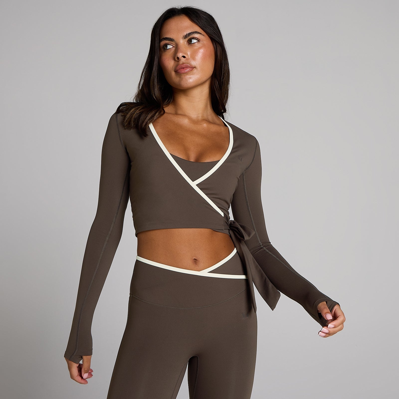 Top Încrucișat MP Women's Tempo Contrast - Ciocolată - XS