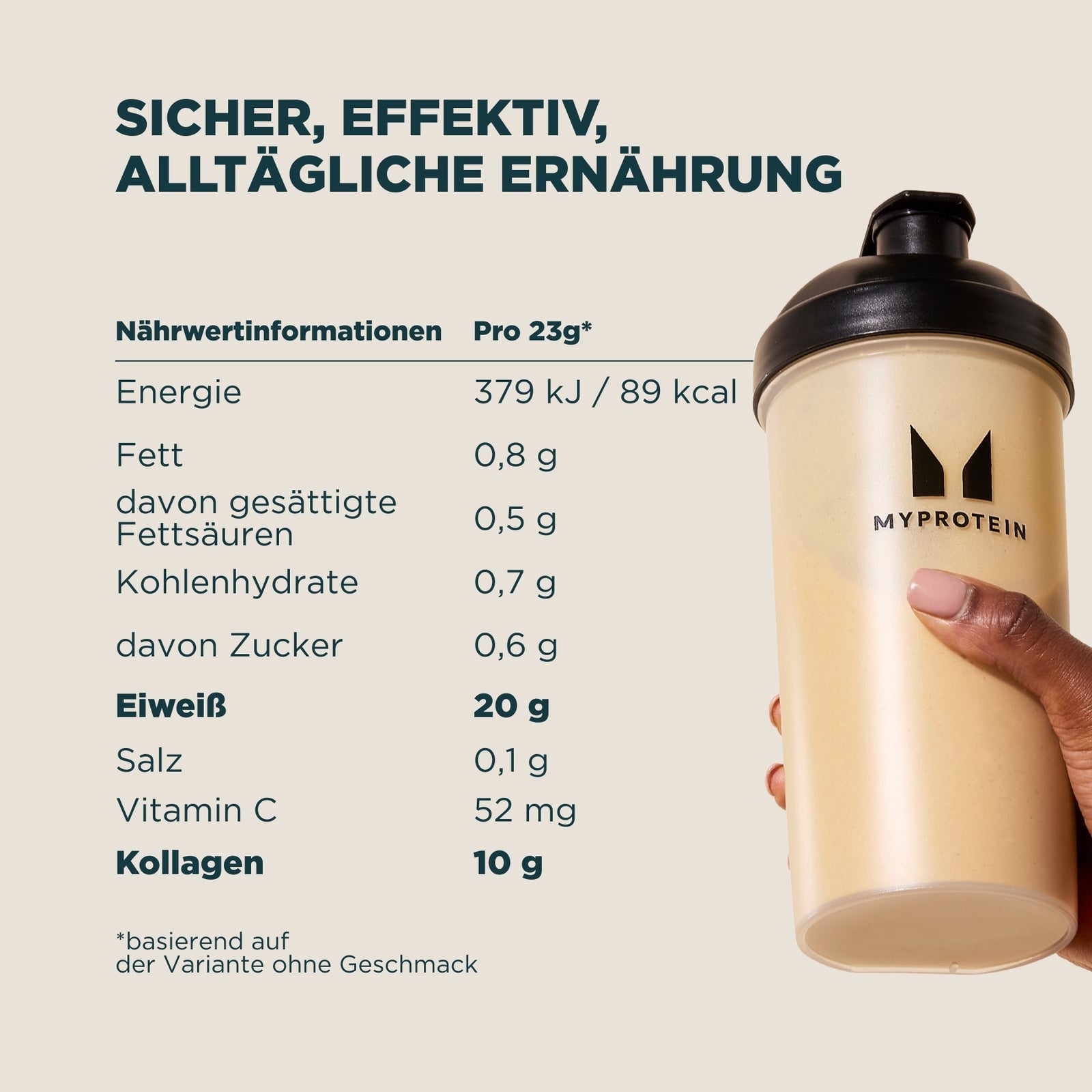 Impact Whey Protein - 345G -15Portionen - Unflavoured (+Collagen) — Bild 5