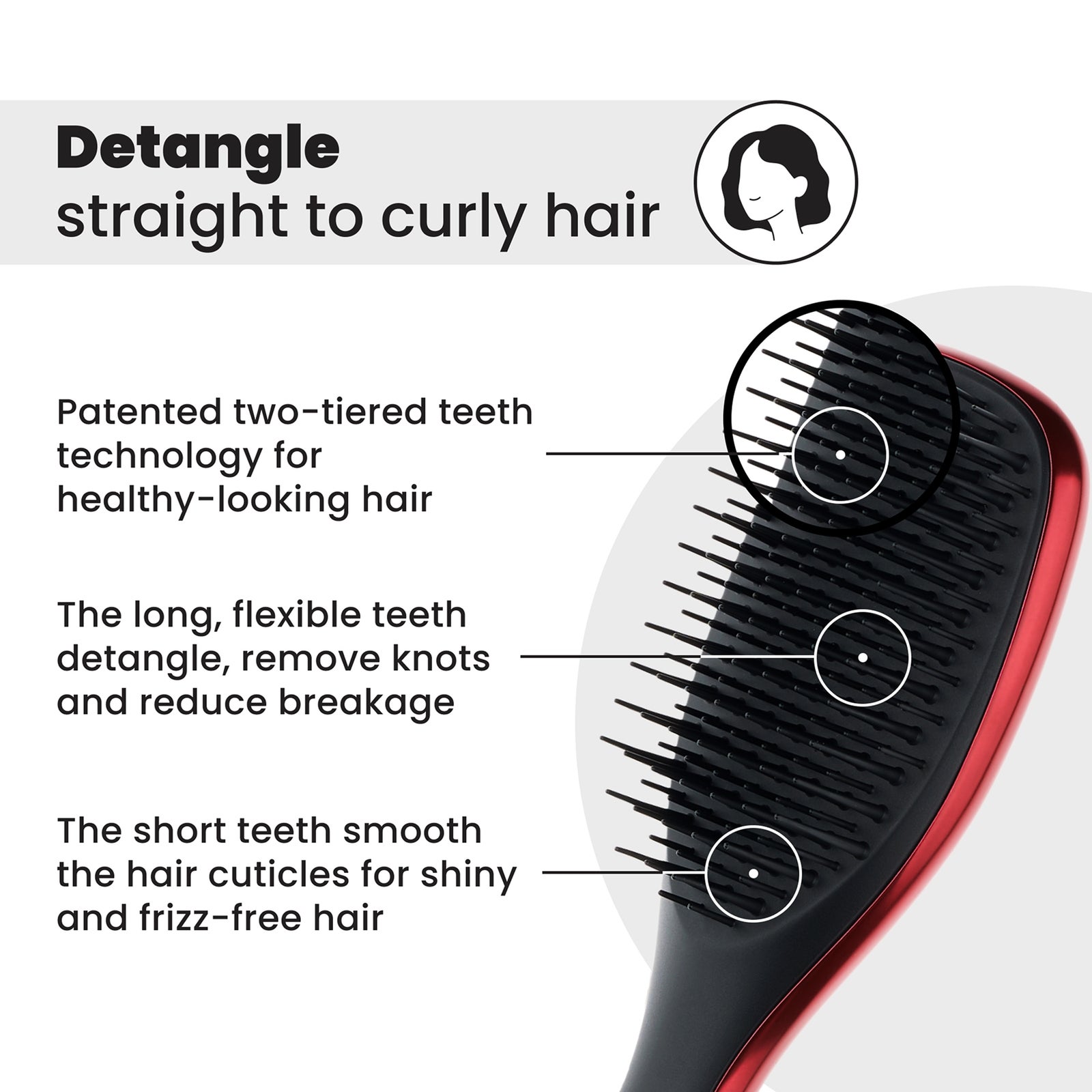 Tangle Teezer Mini Ultimate Detangler Chrome - The Devil Wears Prada Red 4