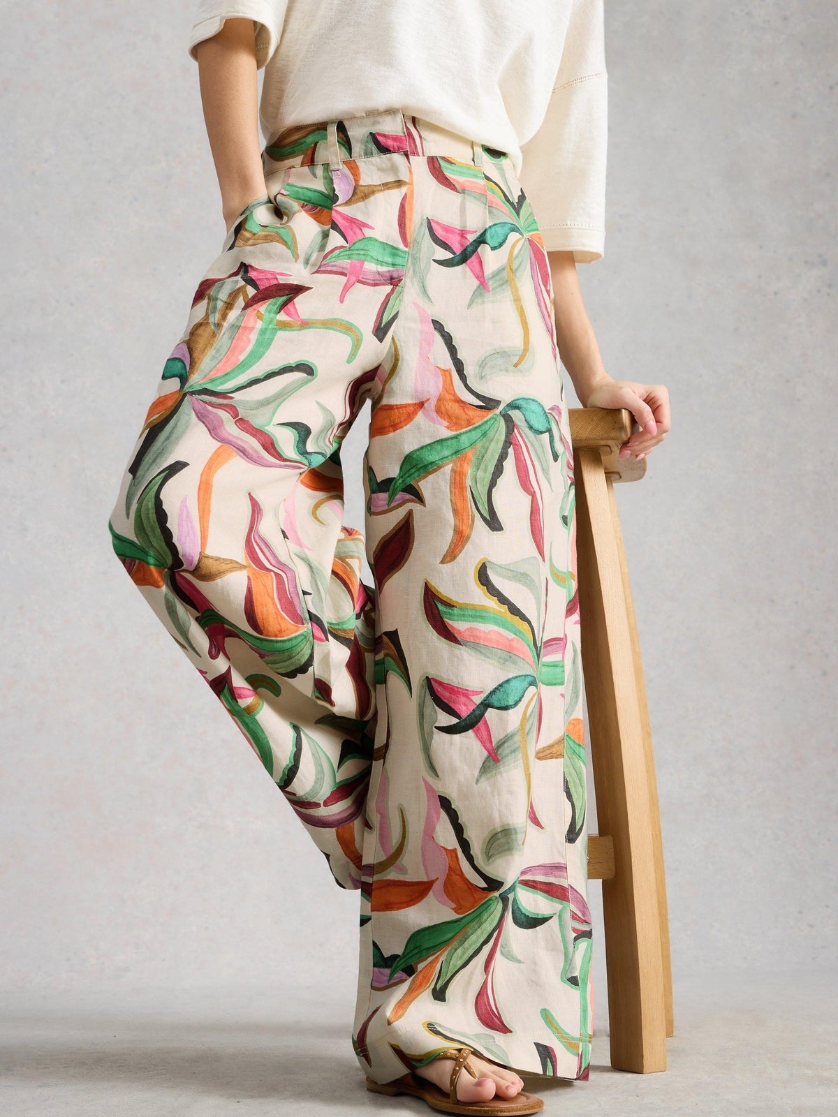 Leinenhose Sasha mit weitem Bein - 48/R