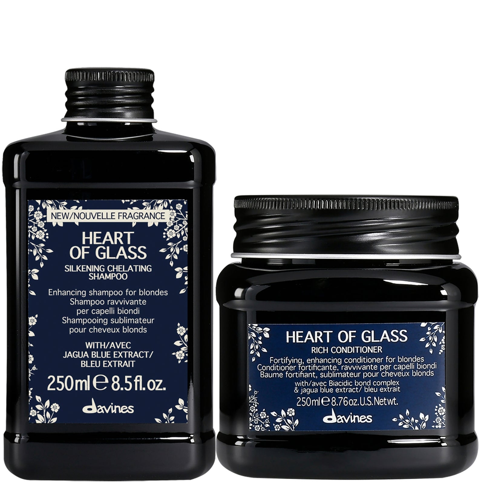 Davines Heart of Glass Enhancing Shampoo & Conditioner for Blondes Bundle
