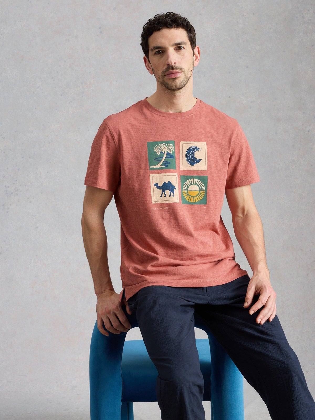 T-Shirt Abersoch mit Kamelmotiv - XXL/R