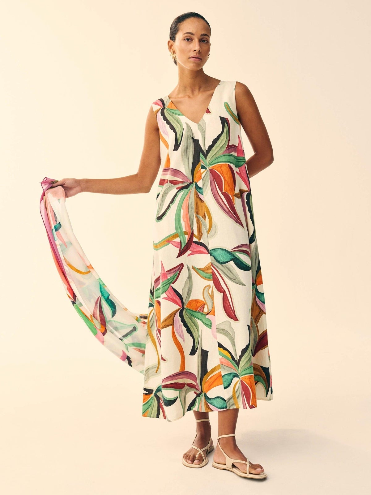 Maxikleid Poppy aus Leinenmischung - 40/R