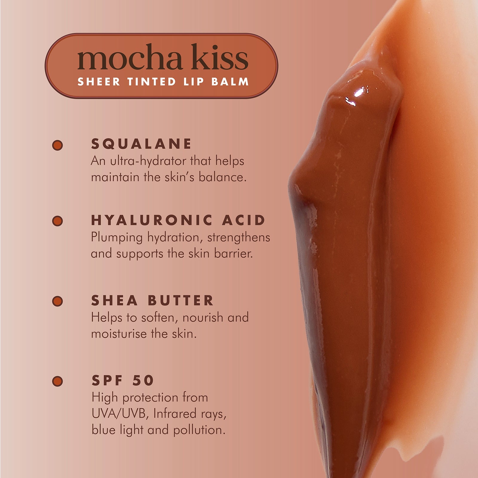 Hello Sunday Tinted Lip Balm SPF50 15ml - Mocha Kiss 4