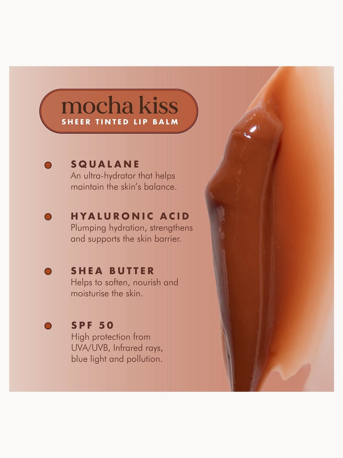 Hello Sunday Tinted Lip Balm SPF50 15ml - Mocha Kiss 4