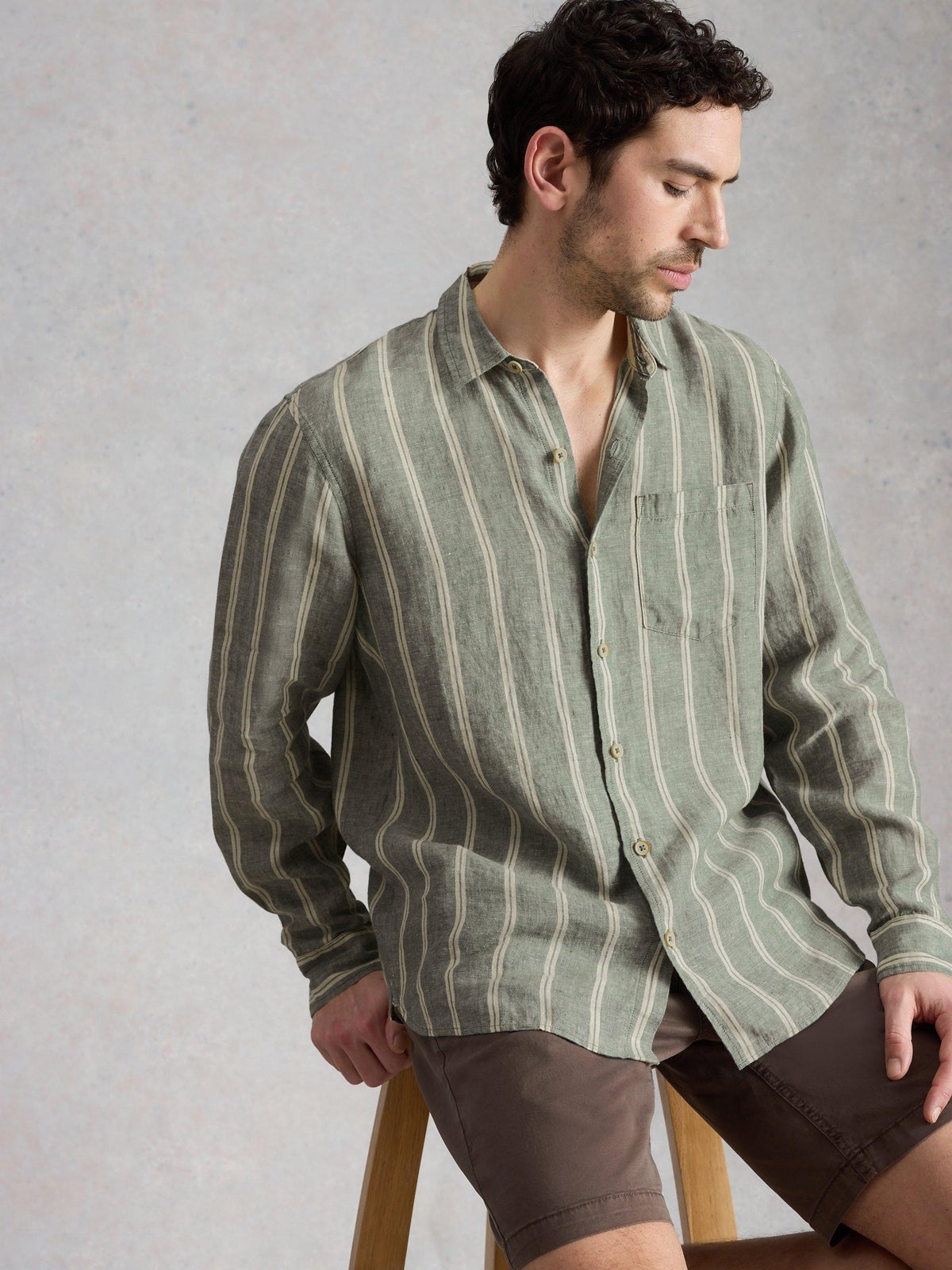 Gestreiftes Langarmhemd Keswick - XL