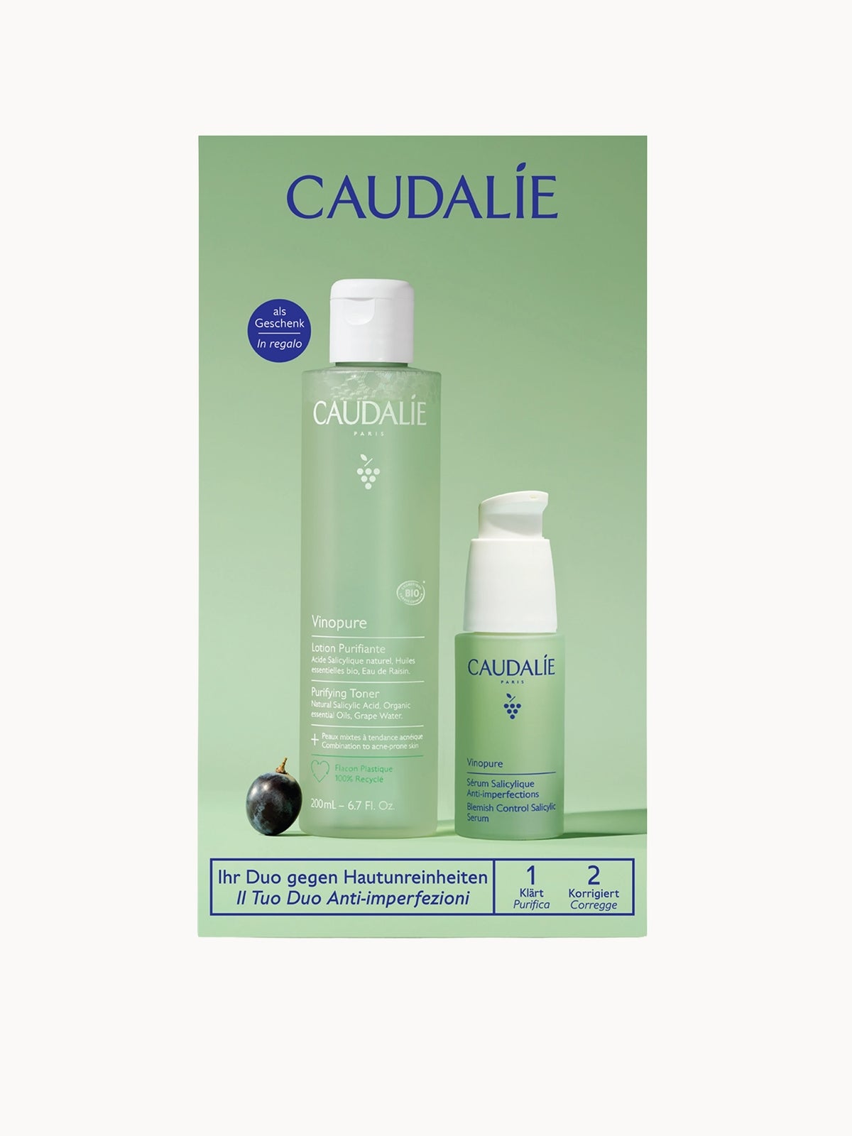 Caudalie Vinopure Clear Skin Tone & Treat Set (Worth £54)