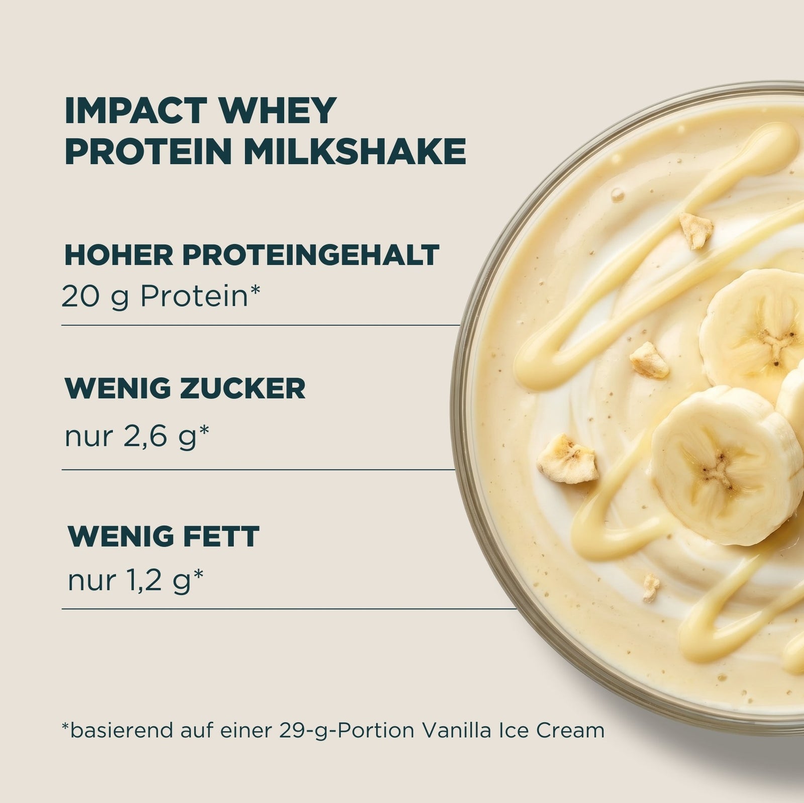 Impact Whey Protein Milchshake - 870G - 30Portionen - Banana Milkshake — Bild 3