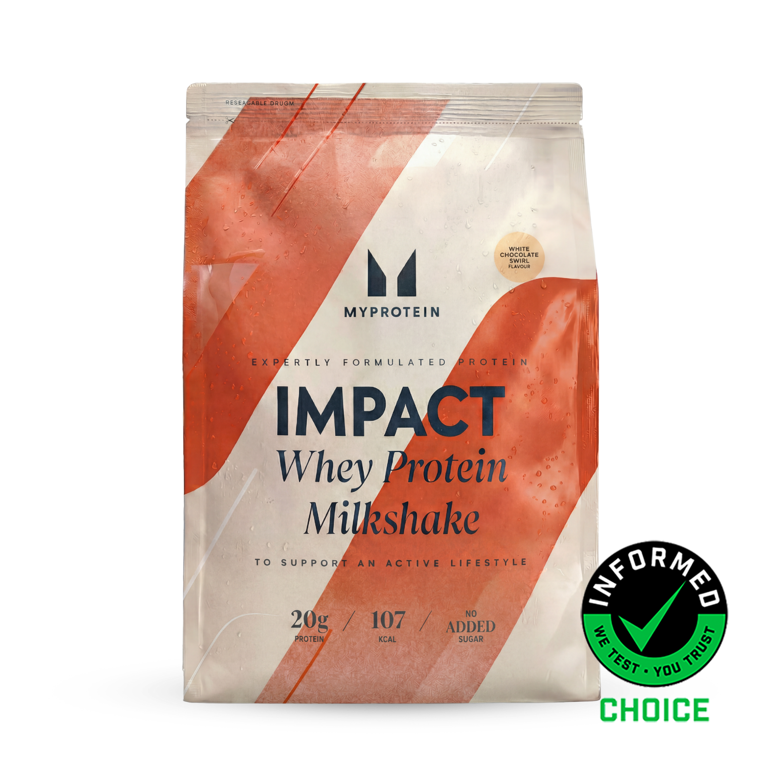 Myprotein UK MyProtein Impact Whey Protein Milkshake - 2610g - 90servings - White Chocolate Swirl