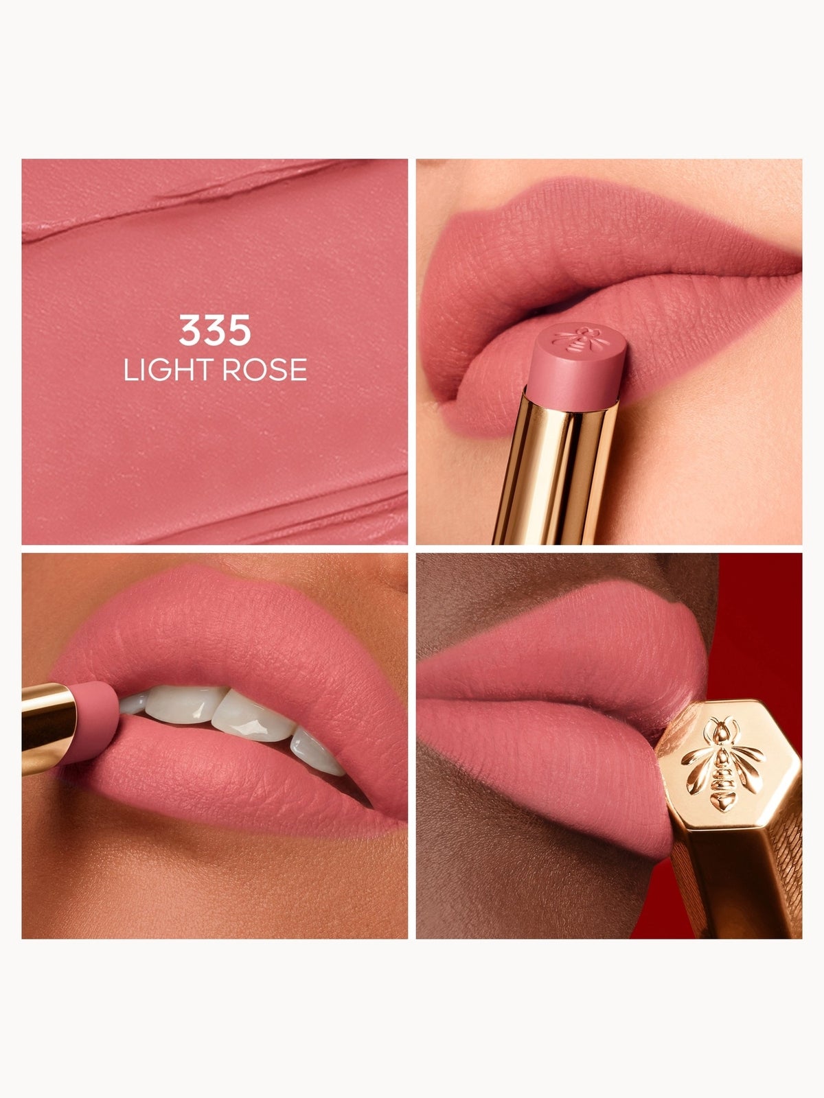 GUERLAIN Kisskiss Honey-Infused Intense Lipstick (Various Shades) - 335 LIGHT ROSE 2