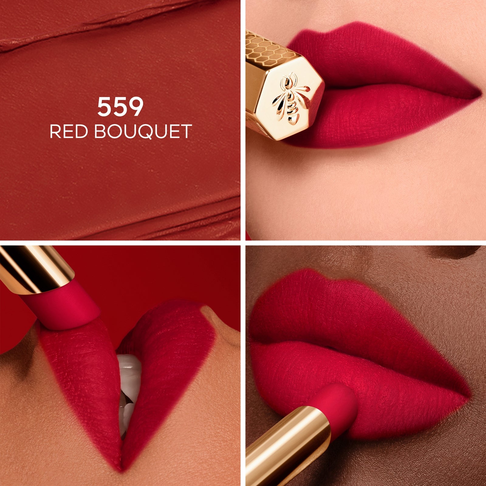 GUERLAIN Kisskiss Honey-Infused Intense Lipstick (Various Shades) - 559 RED BOUQUET 2