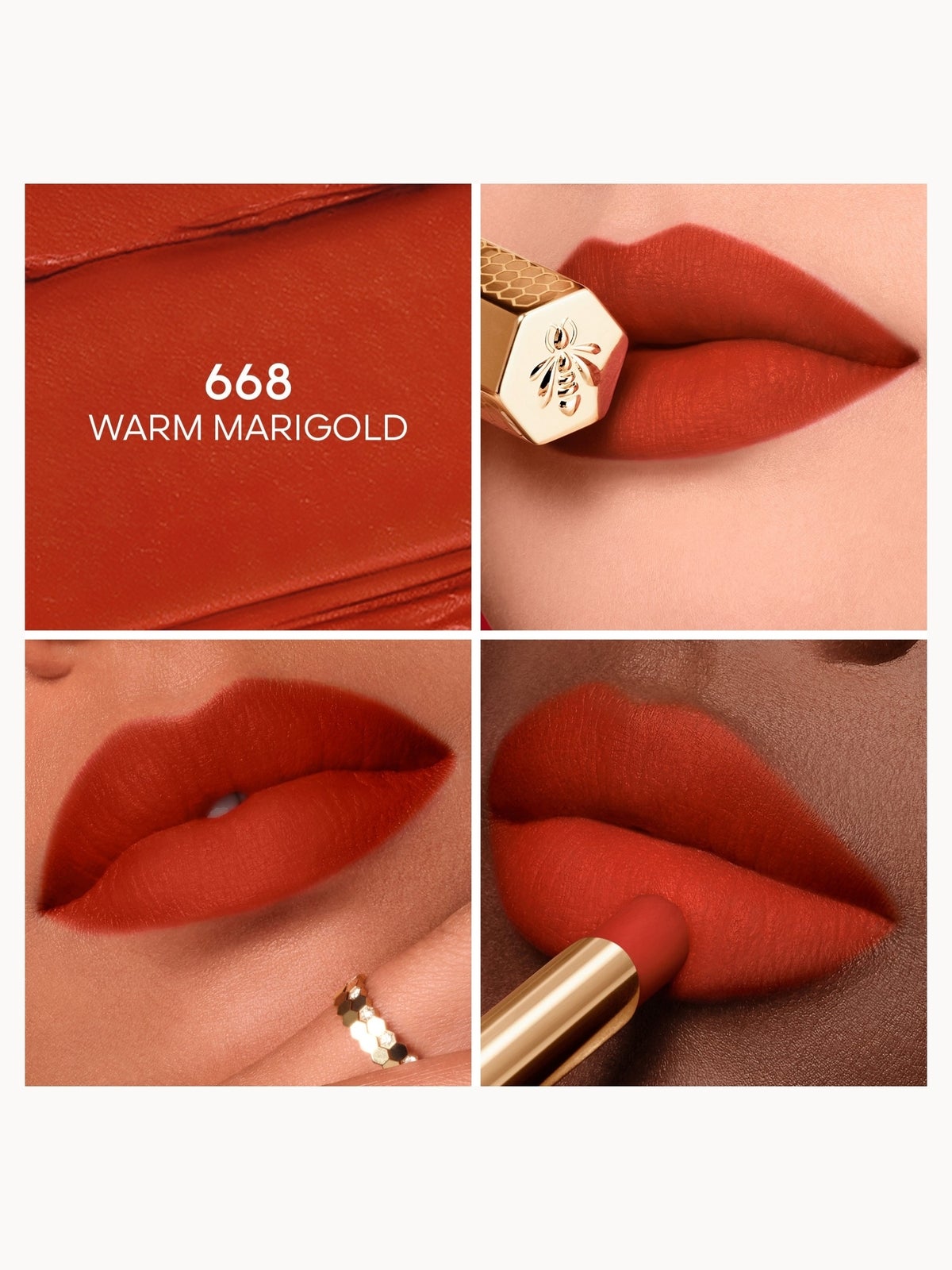GUERLAIN Kisskiss Honey-Infused Intense Lipstick (Various Shades) - 668 WARM MARIGOLD 2