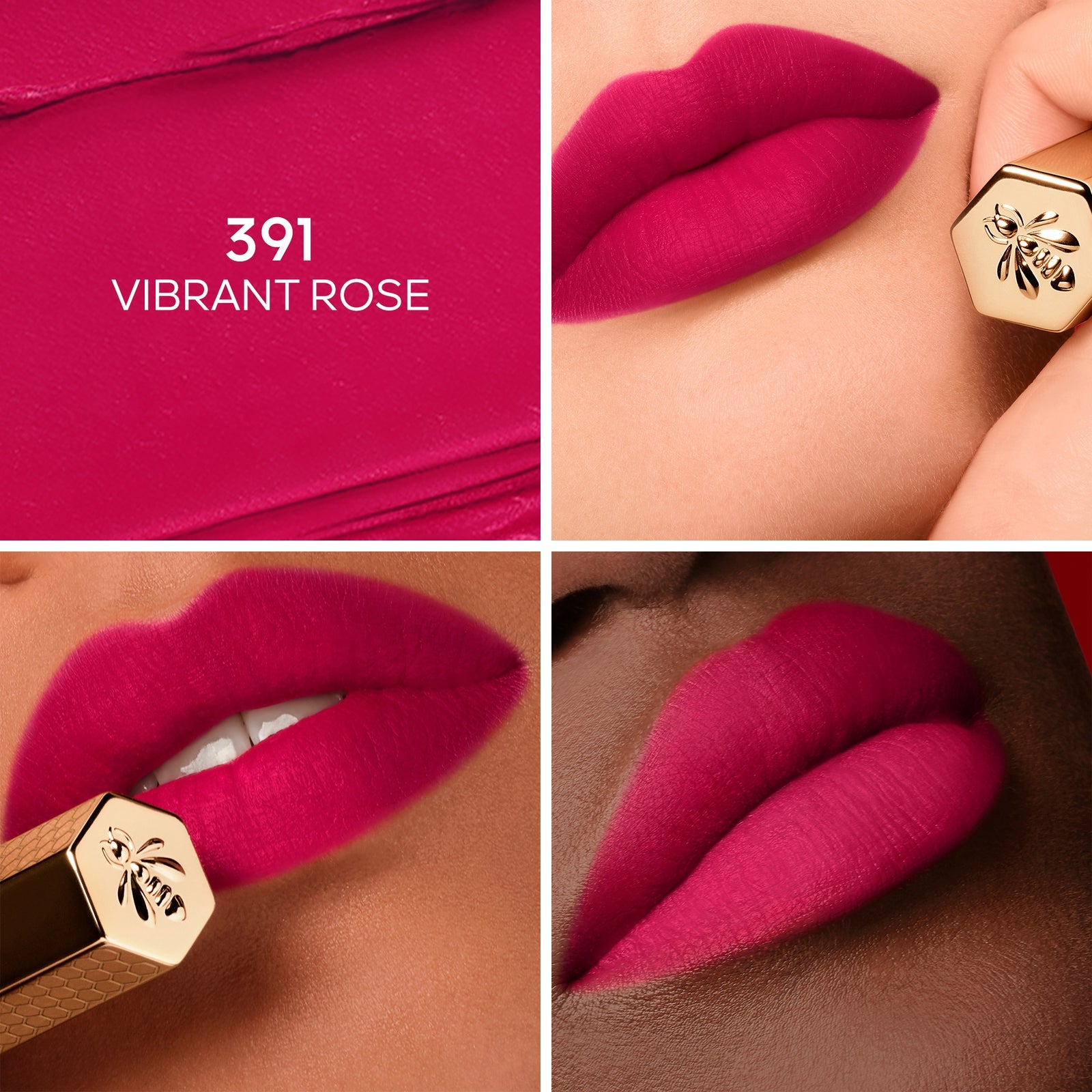 GUERLAIN Kisskiss Honey-Infused Intense Lipstick (Various Shades) - 391 VIBRANT ROSE 2
