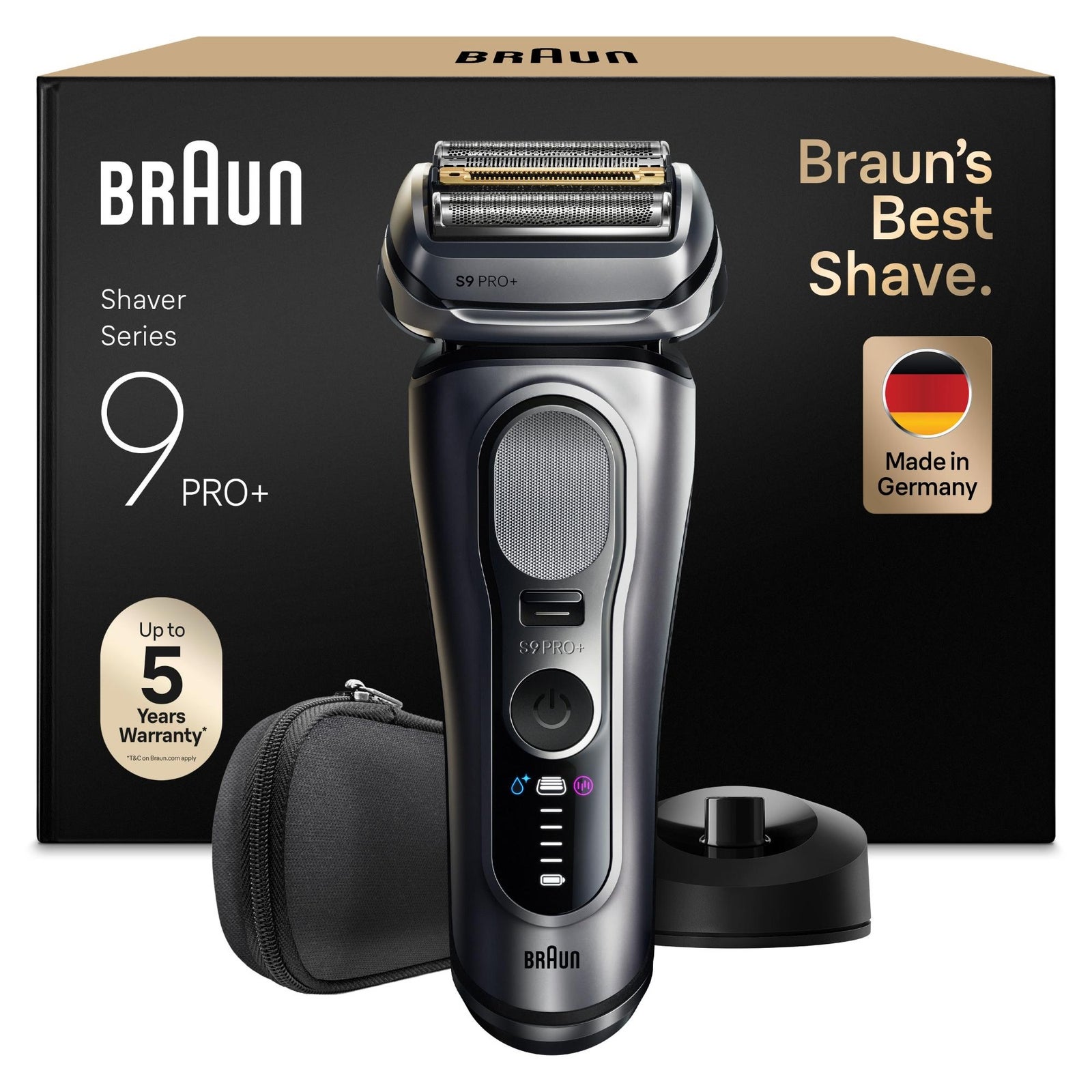 Braun Series 9 PRO+ Electric Shaver Pro SensoAdapt Charging Stand 9617SI Silber: retailer-supplied image