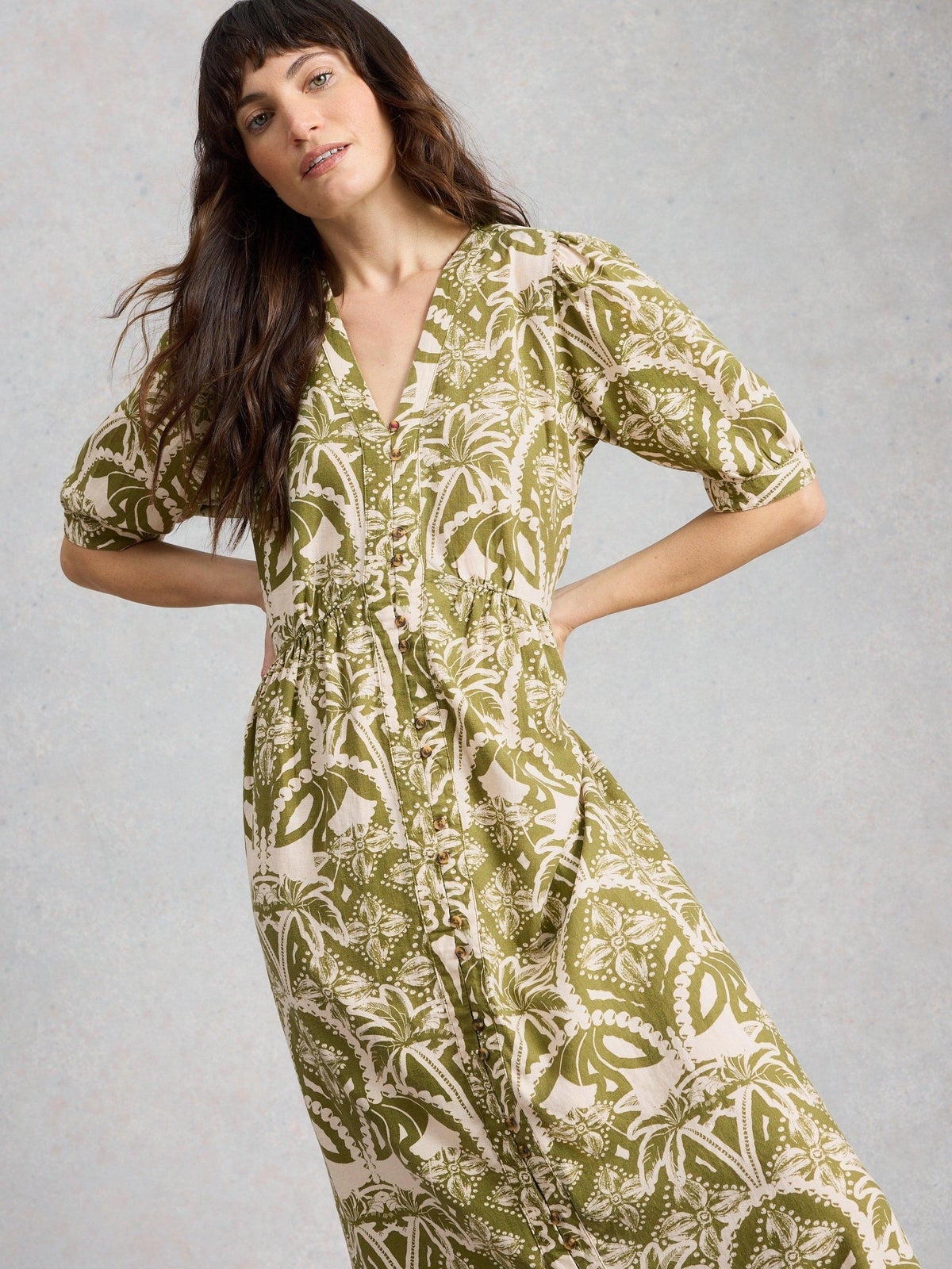 Kleid Fern aus Leinenmischung - 52/R