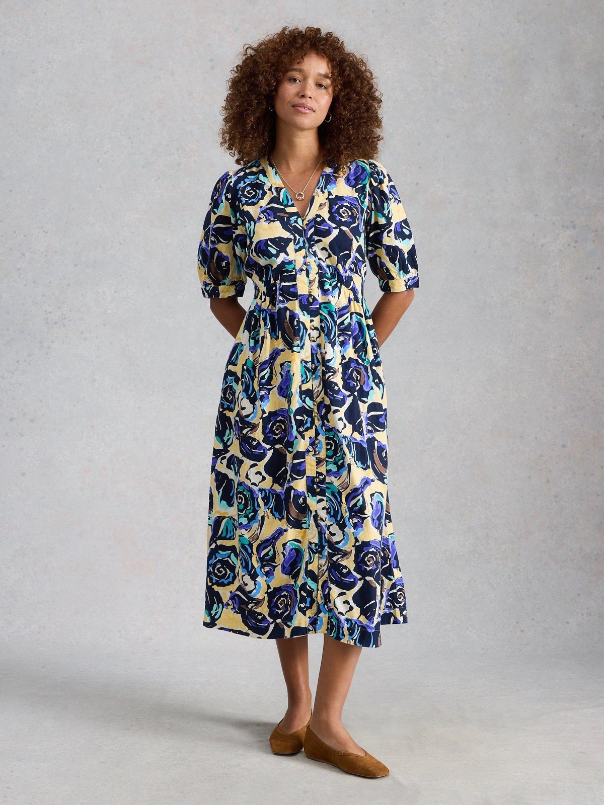 Kleid Fern aus Leinenmischung - 50/R