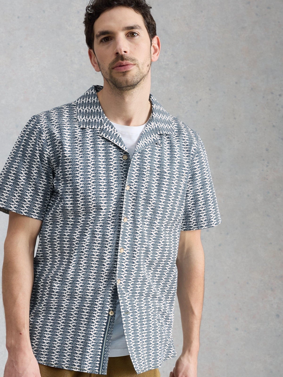 Kurzarmhemd Hayle Fischprint - XXL/R