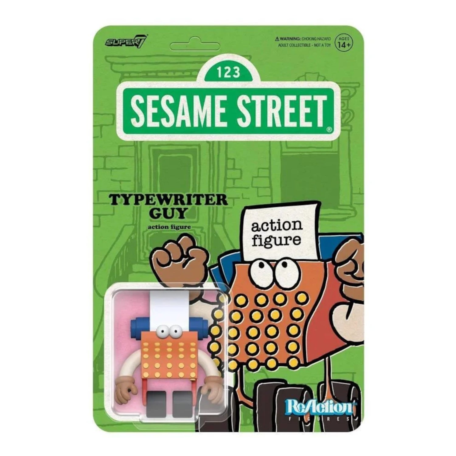 Super7 Sesame Street ReAction Figures Wave 06 Typewriter Guy