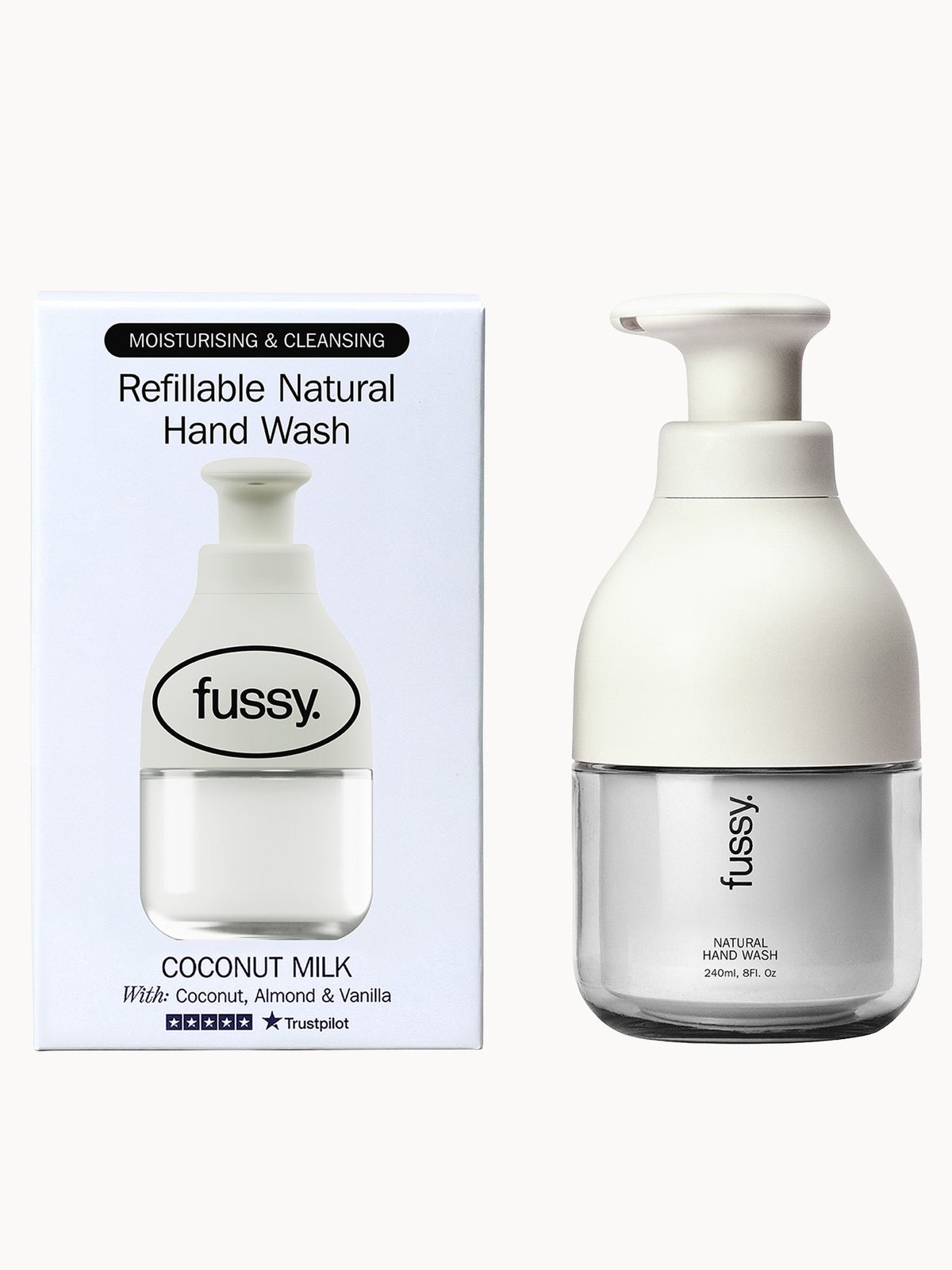 Fussy Refillable Natural Hand Wash Coconut Milk 240ml