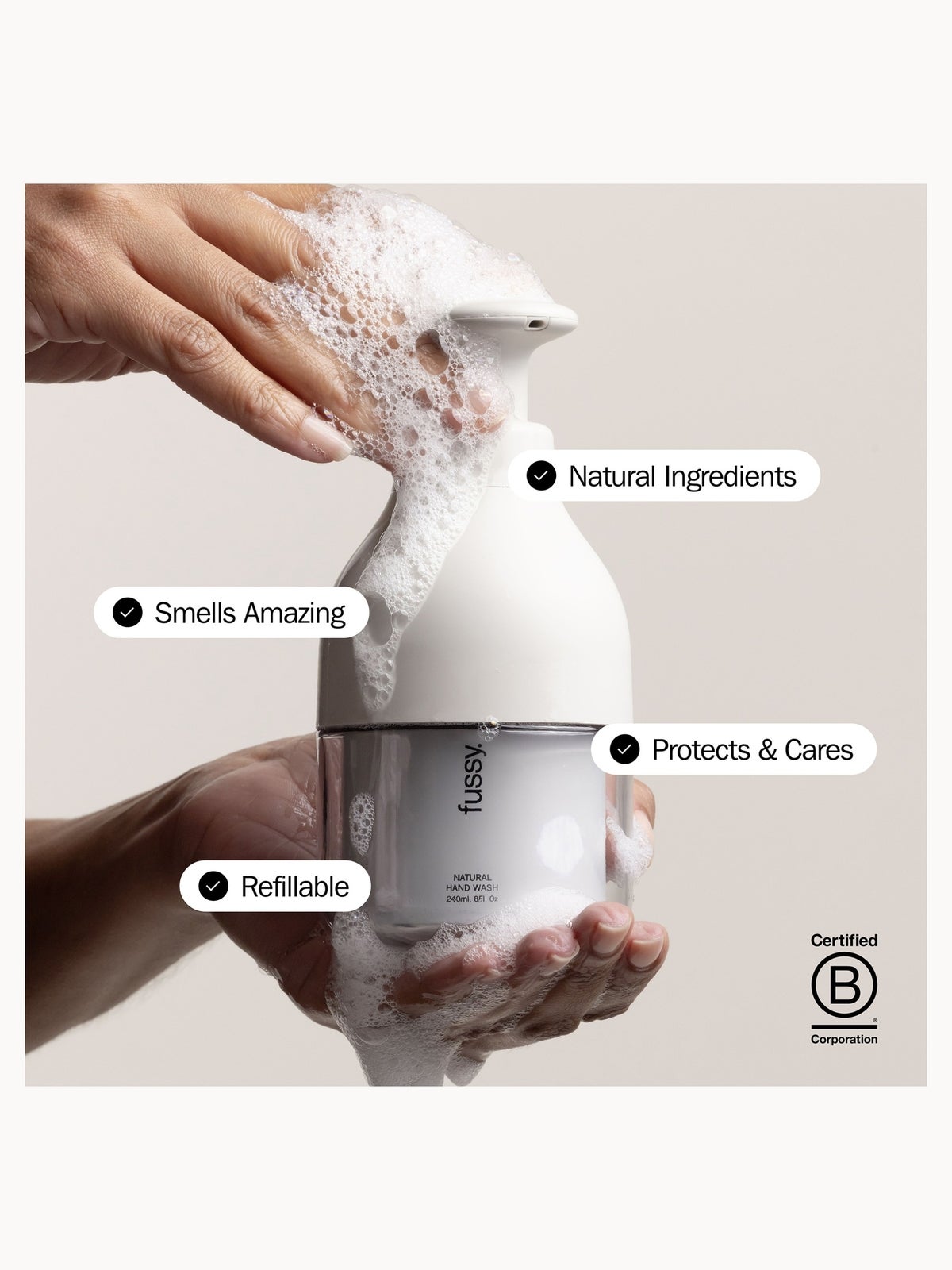 Fussy Natural Hand Wash Refill Coconut Milk 240ml 2