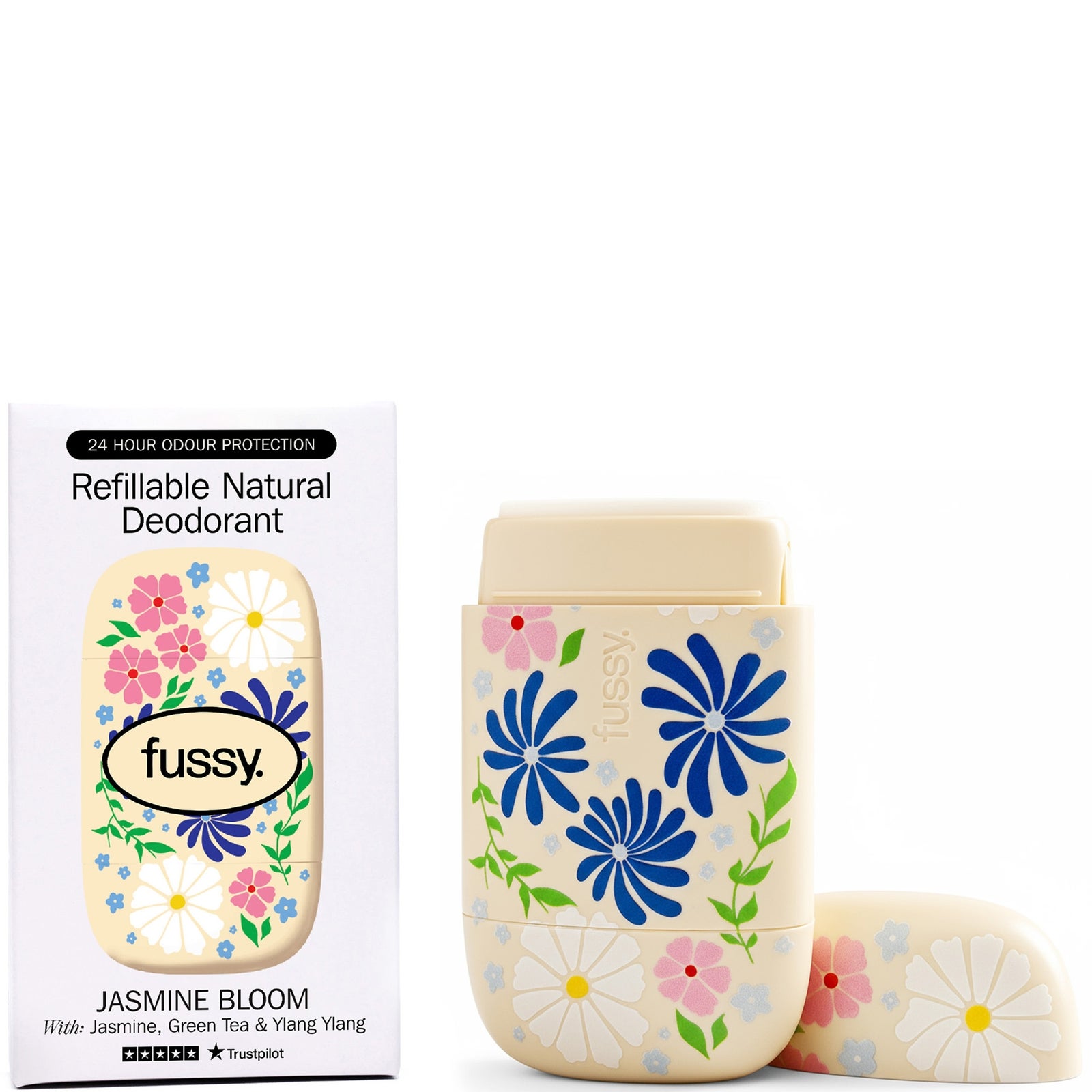 Fussy Refillable Natural Deodorant Jasmine Bloom 40g