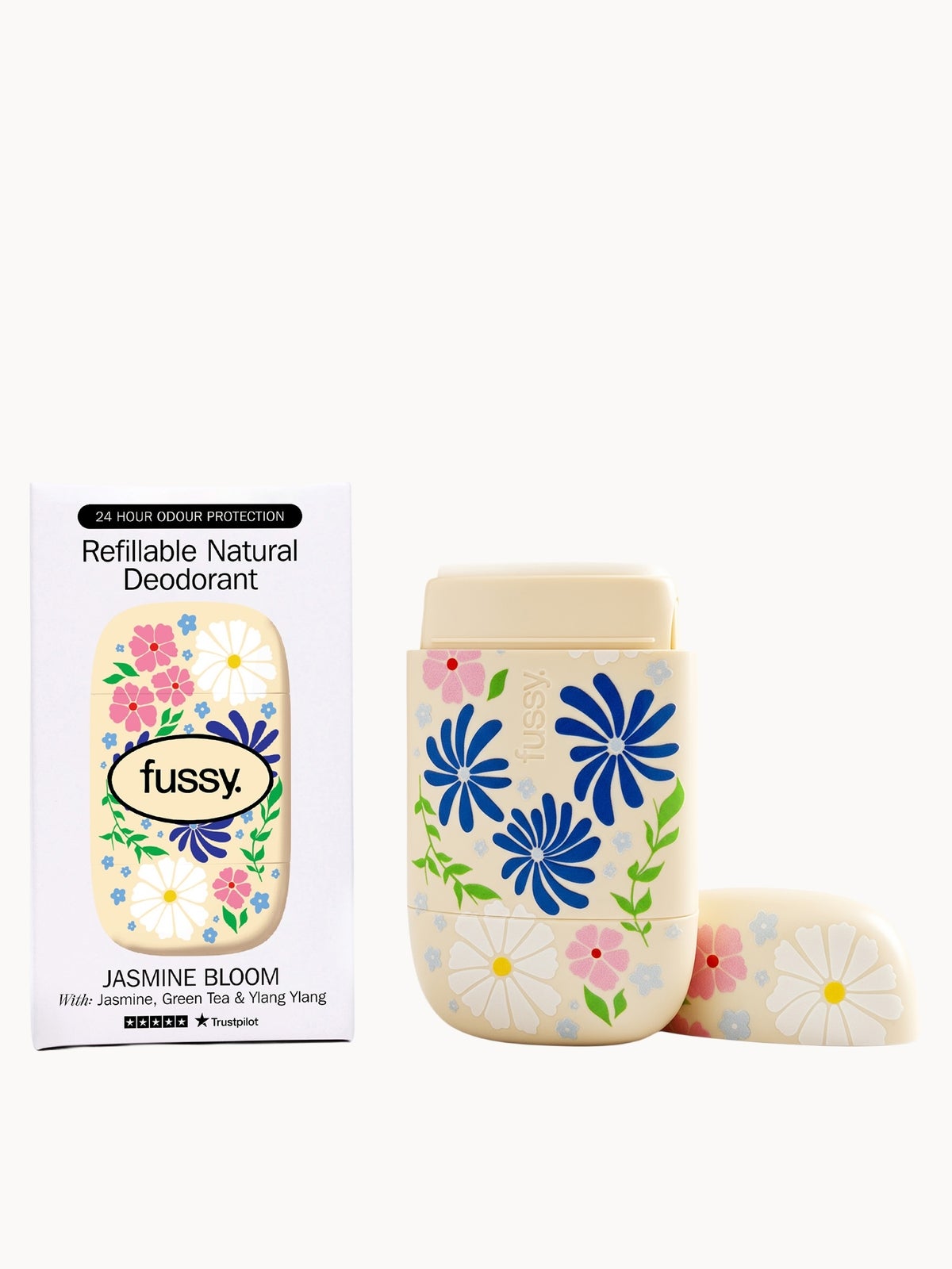 Fussy Refillable Natural Deodorant Jasmine Bloom 40g