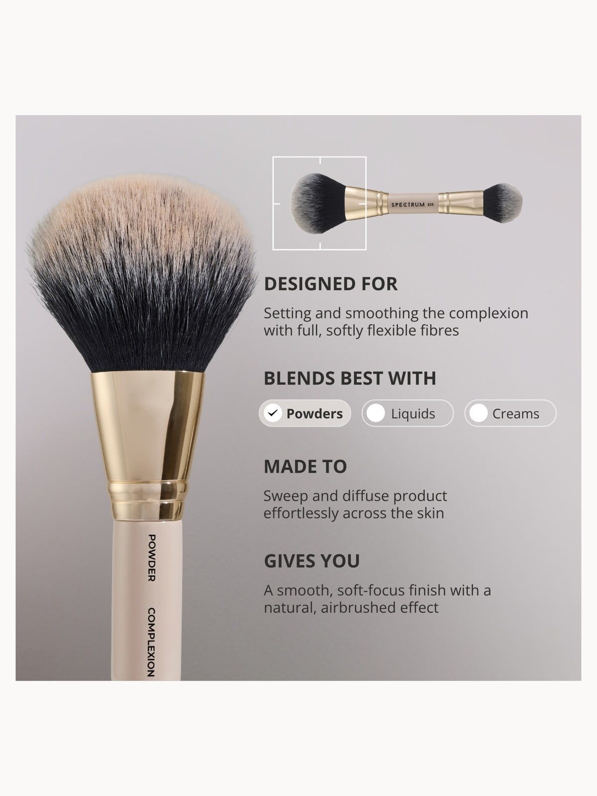 Spectrum Collections Dual Ended D30 'The Air Brush' Powder and Complexion Brush 4
