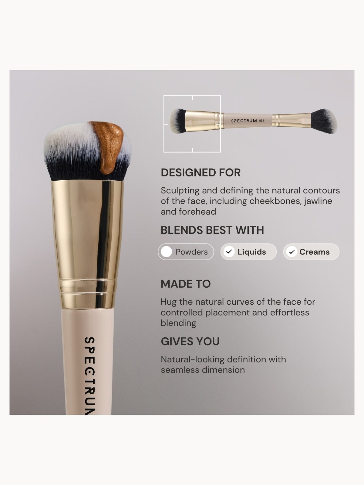 Spectrum Collections Dual Ended D02 'The Cheek' Contour and Blush Brush 4