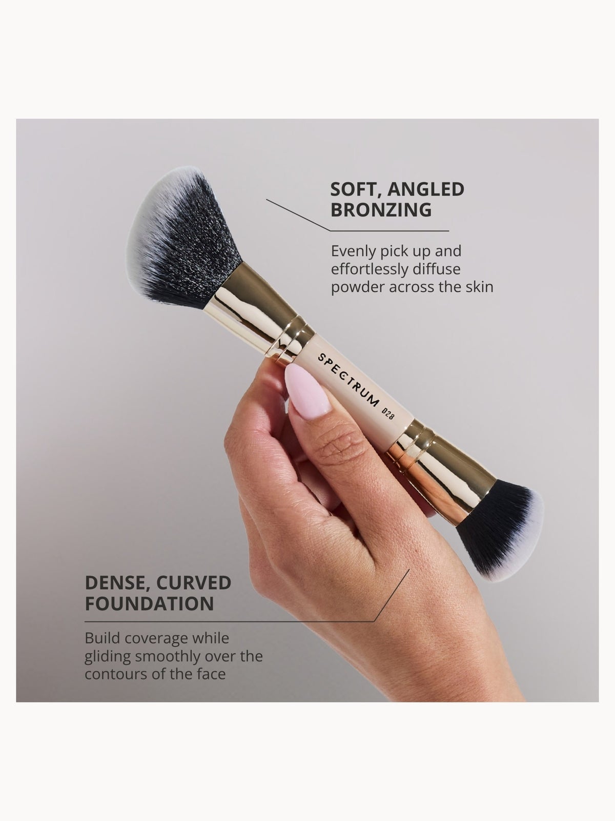 Spectrum Collections Dual Ended D28 'The Complexion' Bronzer and Base Brush 3