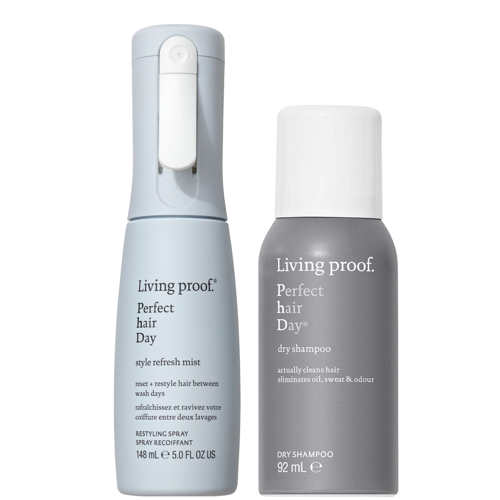 Living Proof Refresh & Revive Style Refresh Mist And Perfect Hair Day Dry Shampoo Duo In Gray