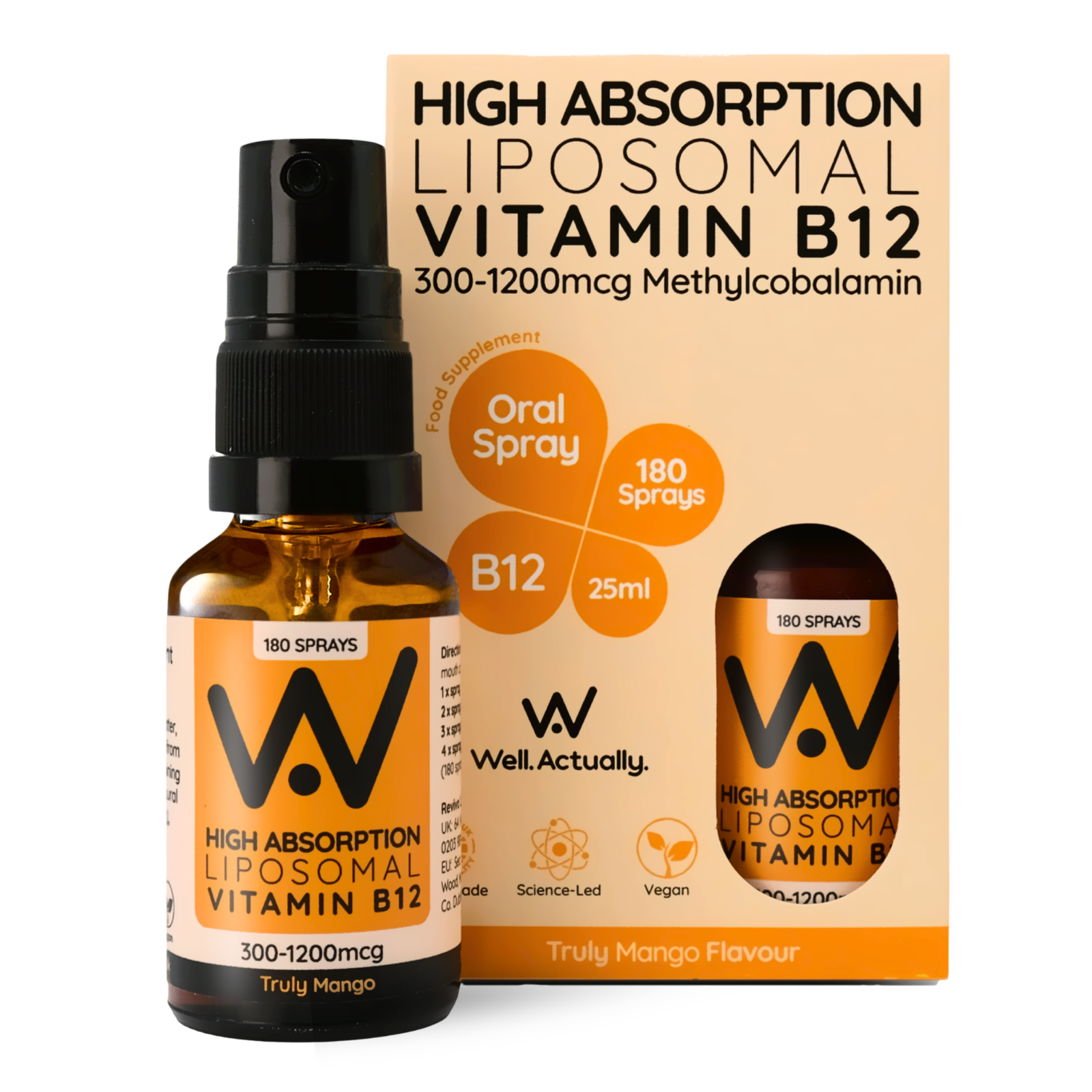 Well.Actually. Well.Actually. Liposomal Vitamin B12 - 200 Sprays - Truly Fruity