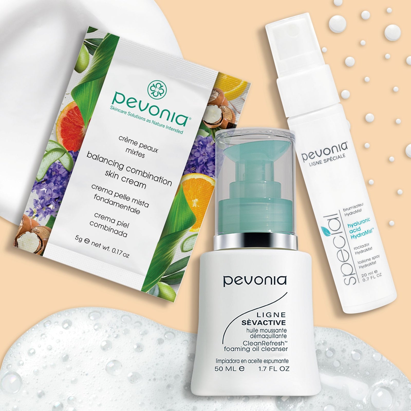 Pevonia Mini Cleanse & Hydrate Trio (Cleanser, Toner & Cream Sample)