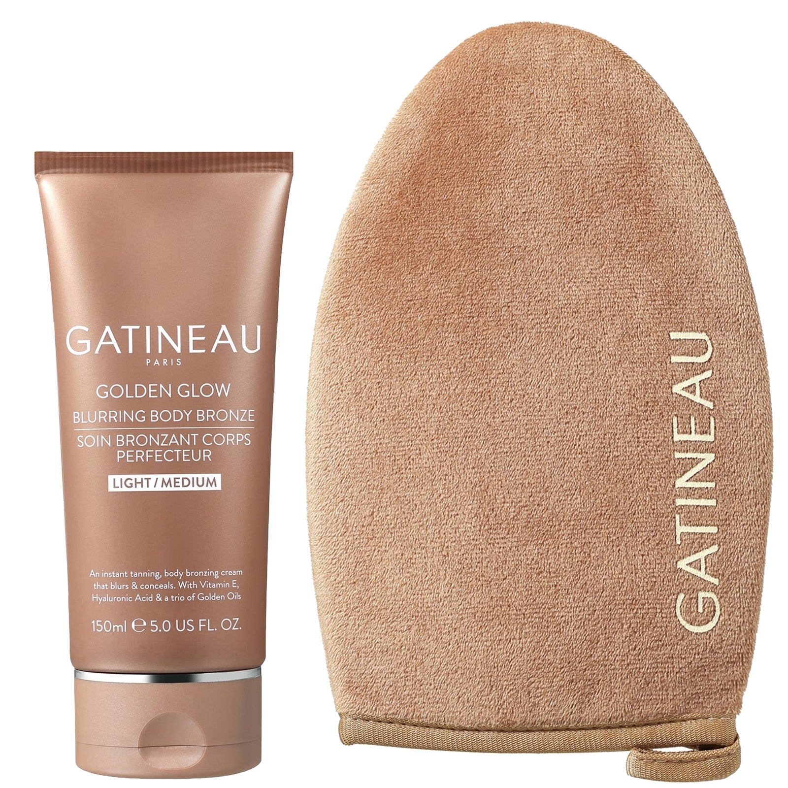 Gatineau Golden Glow Blurring Body Bronze Light Medium & Luxury Tanning Mitt Duo