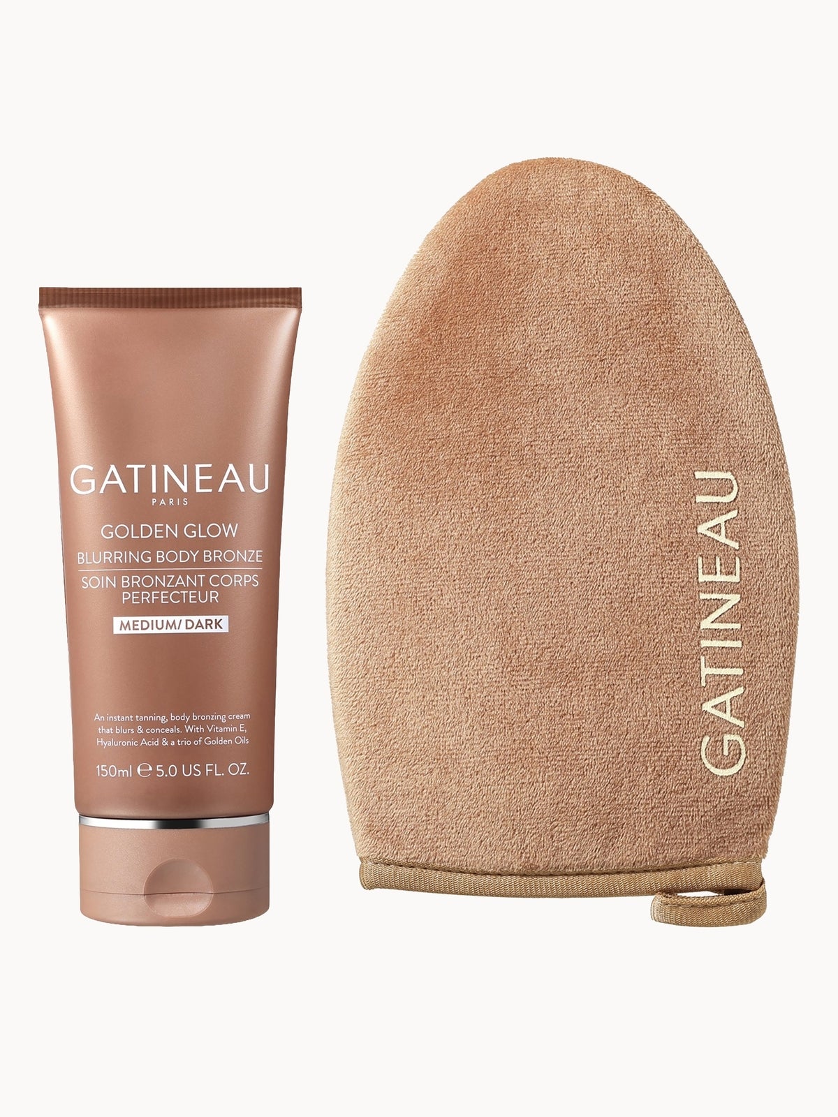 Gatineau Golden Glow Blurring Body Bronze Medium Dark & Luxury Tanning Mitt Duo