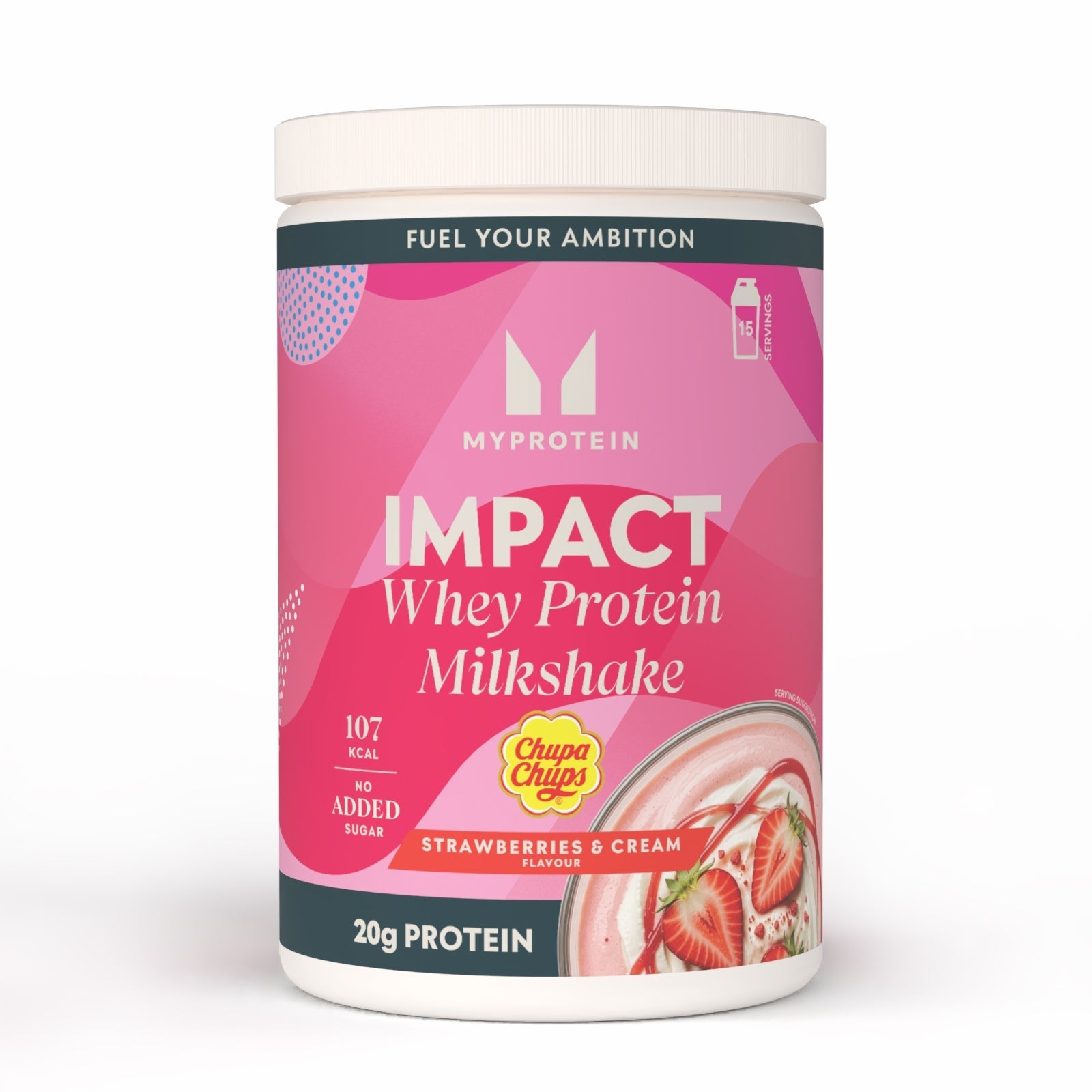 Impact Whey Protein Milkshake – Chupa Chups® - 435G - 15servings - Strawberries & Cream