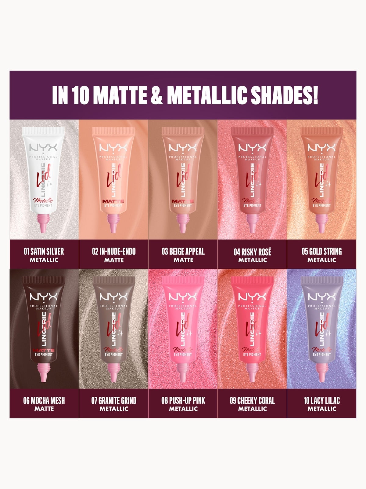 NYX Professional Makeup Lid Lingerie Cream Eye Pigment 6ml (Various Shades) - Risky Rosé 4