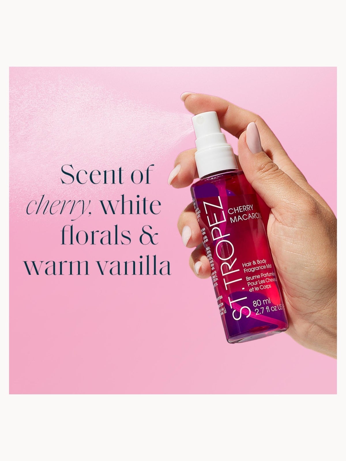 St.Tropez Self Tan Cherry Macaron Kit, Iconic Classic Mousse 200ml, Limited Edition Pink Mitt & New Hair & Body Cherry Macaron Fragrance Mist 2