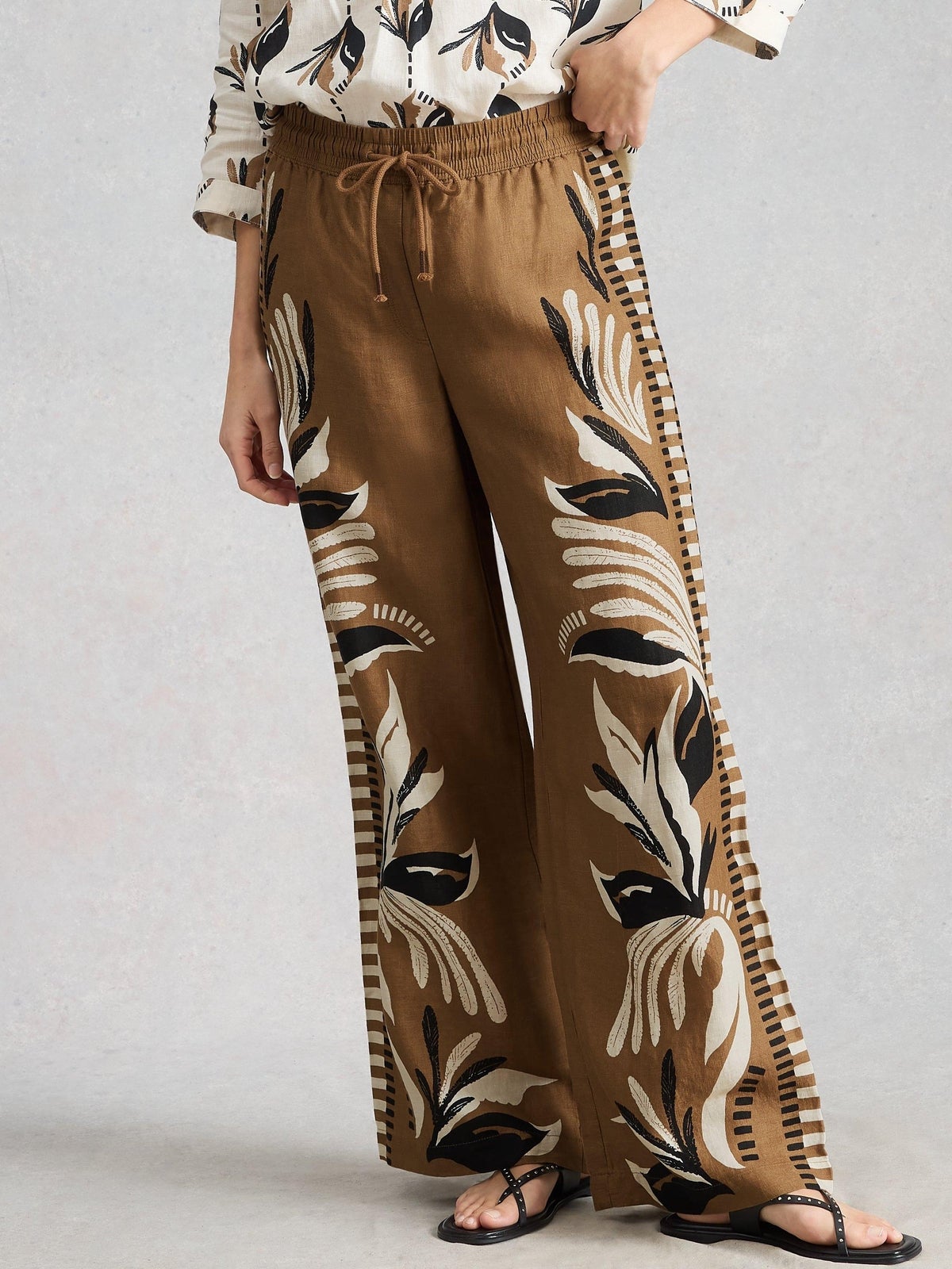 White Stuff Leinenhose Allie mit weitem Bein - 48/R