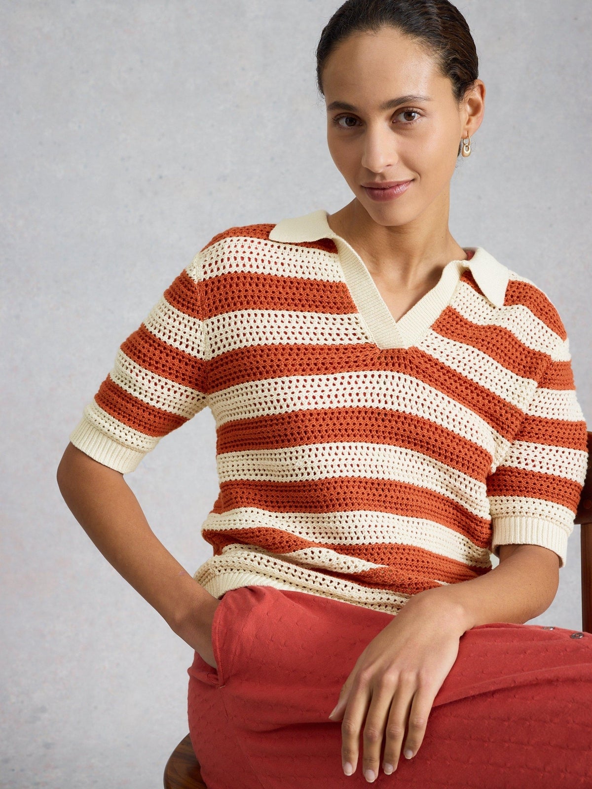 Gestreiftes Strickpolohemd Cooper - 48
