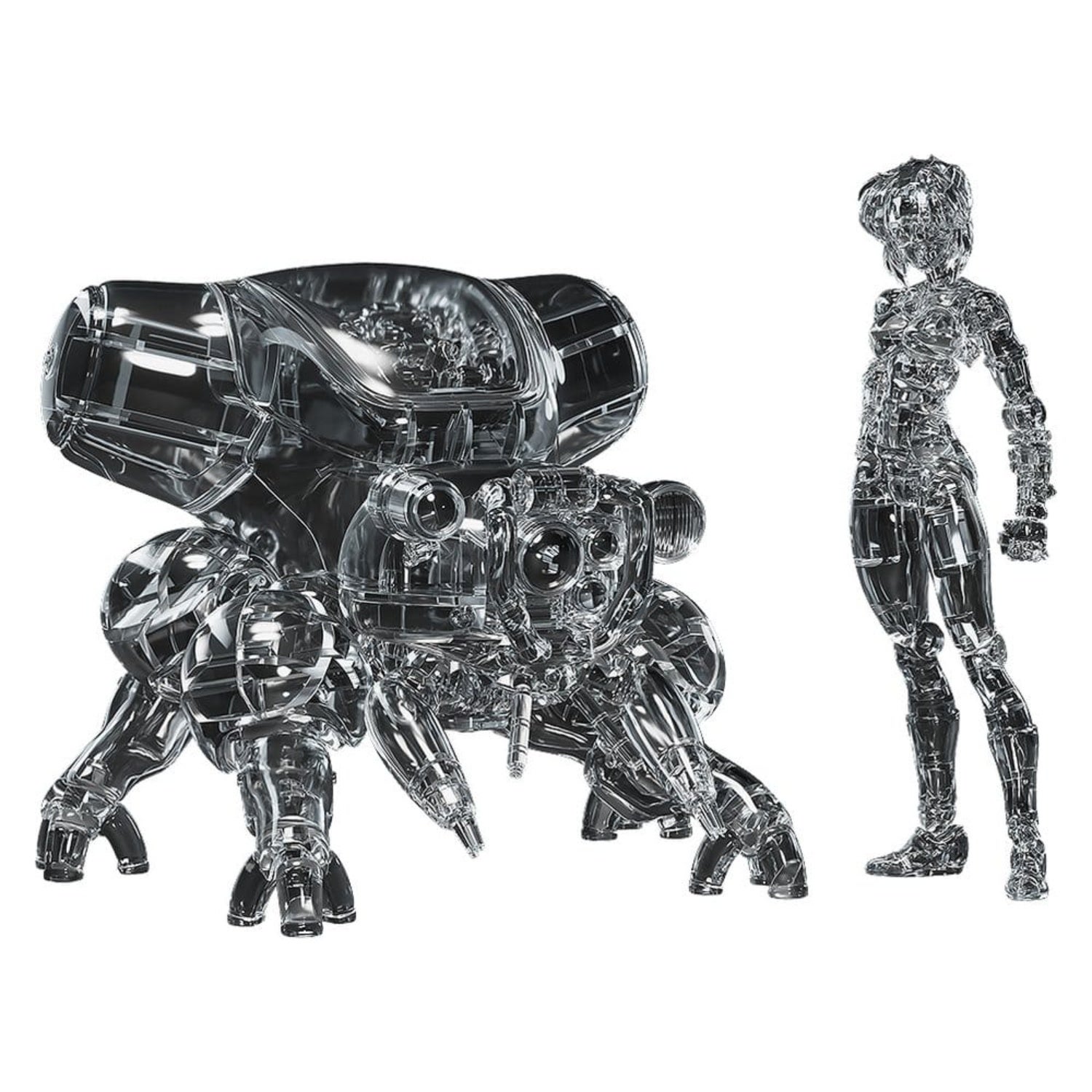 Ghost in the Shell PLAMAX minimum factory Plastic Model Kit Motoko Kusanagi with Fuchikoma: Thermoptic Camouflage Ver. 8 cm