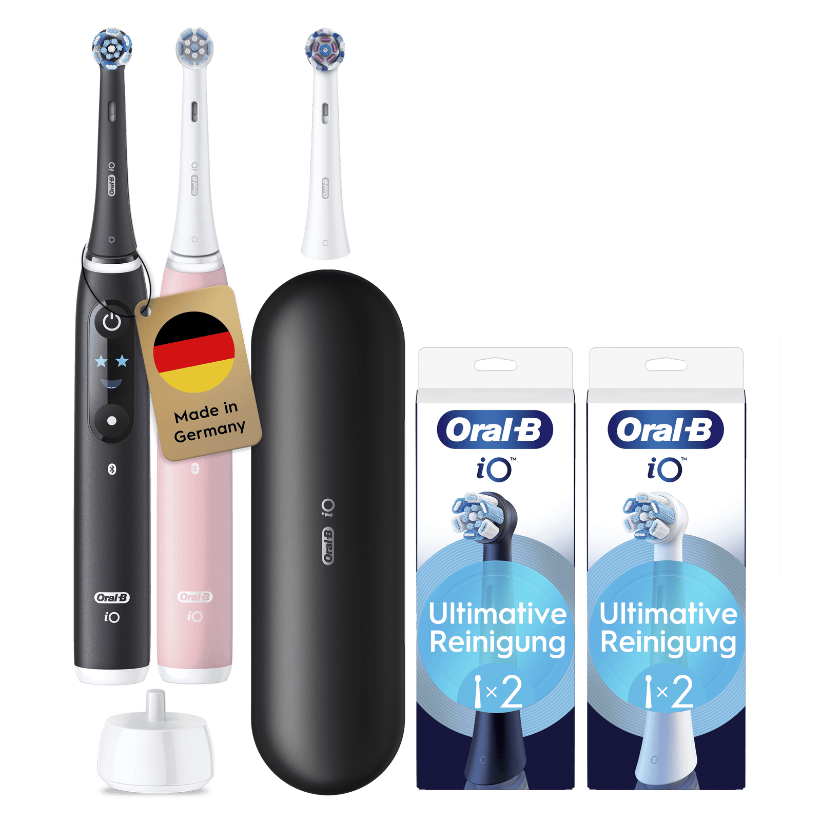 Oral-B iO Series 6 Black Lava/Pink Sand mit 2. Handstück | Inkl. 3 Aufsteckbürsten, Reise-Etui, Electric Toothbrush mit 5 Putzmodi für Zahnpflege - Bild 6