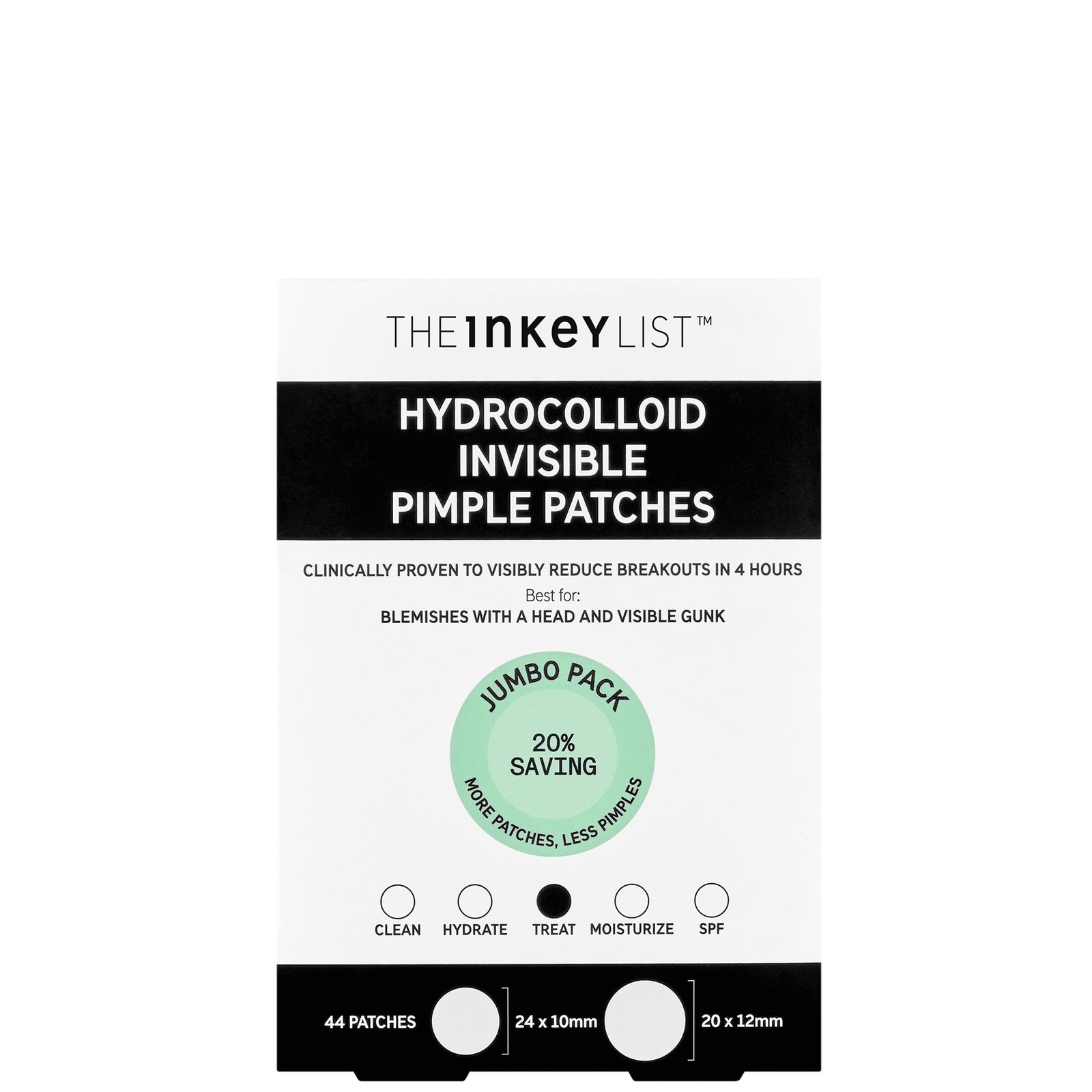 The INKEY List Hydrocolloid Invisible Pimple Patches Supersize 44 units