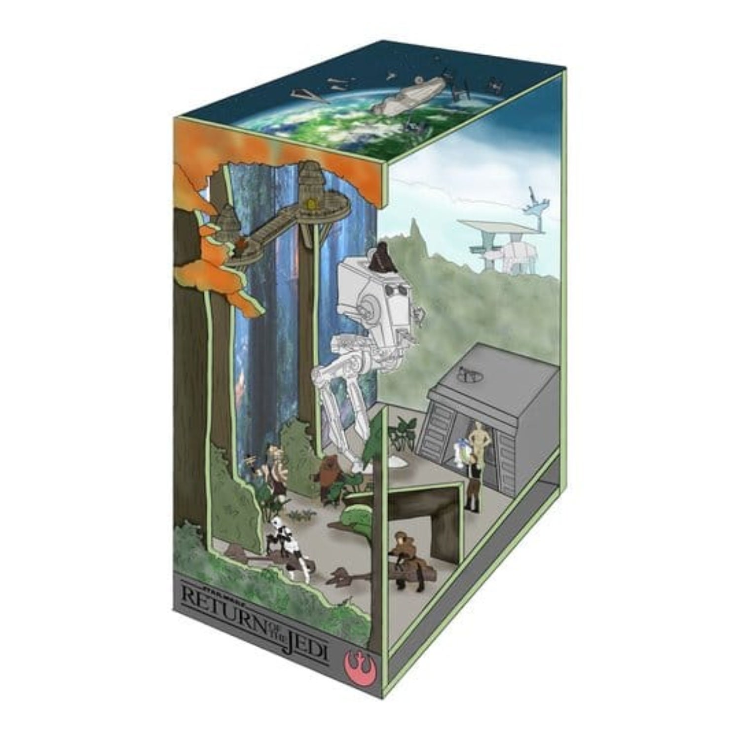 Star Wars Tiny Adventures Book Nook Mini Diorama Battle of Endor 23 cm