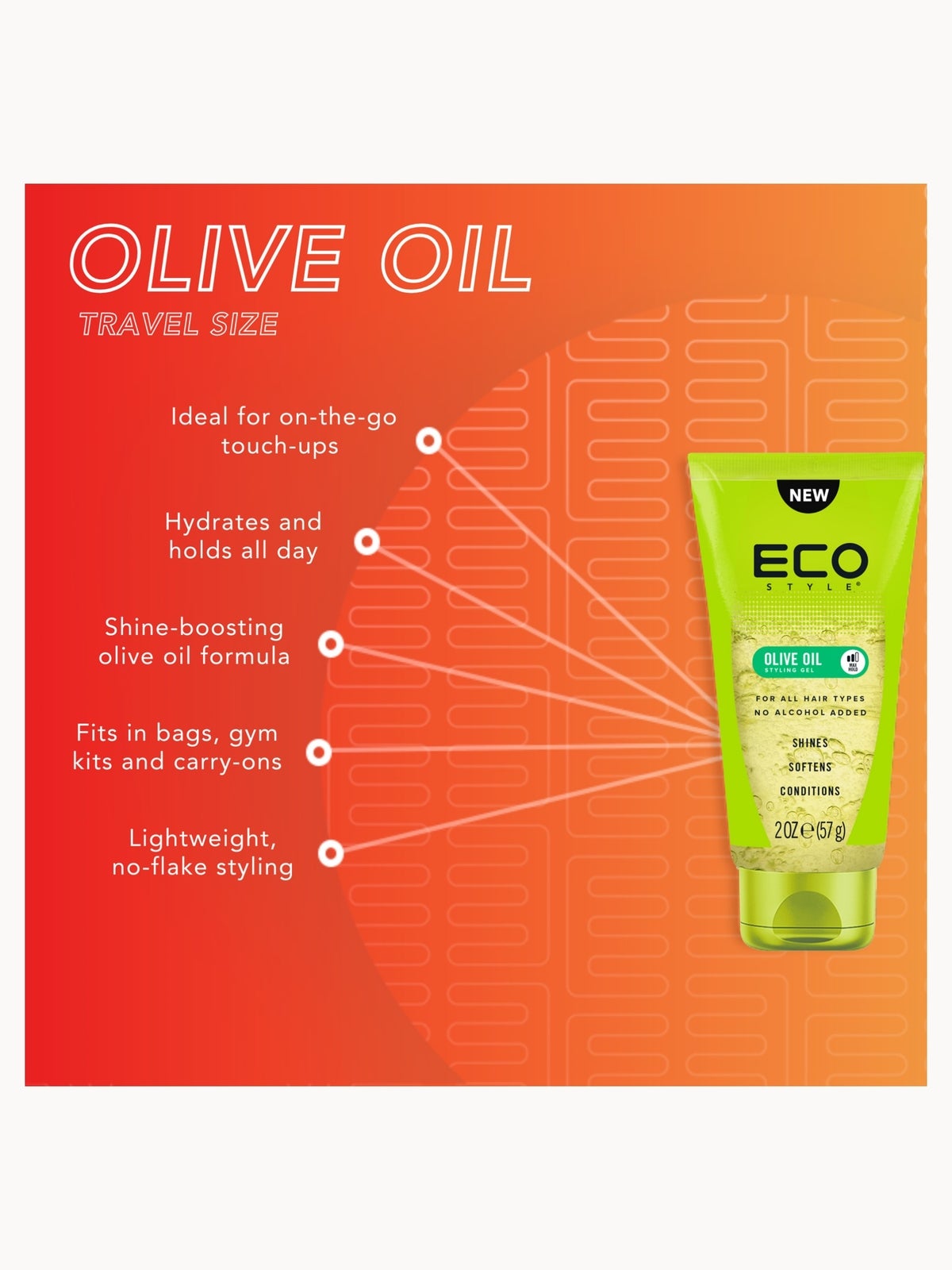 EcoStyle Olive Oil Styling Gel Green (Trial/Travel) Mini 56ml 3