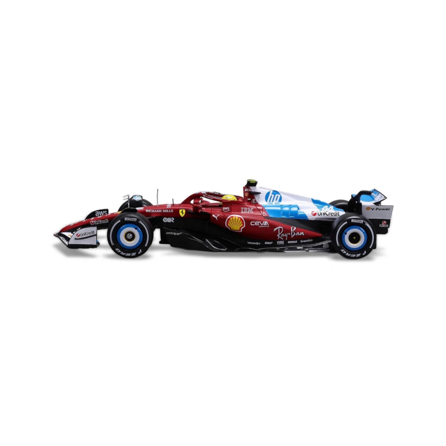 Bburago F1 Ferrari SF-25 2025 Hamilton With Helmet Miami GP 1:24 Scale Model