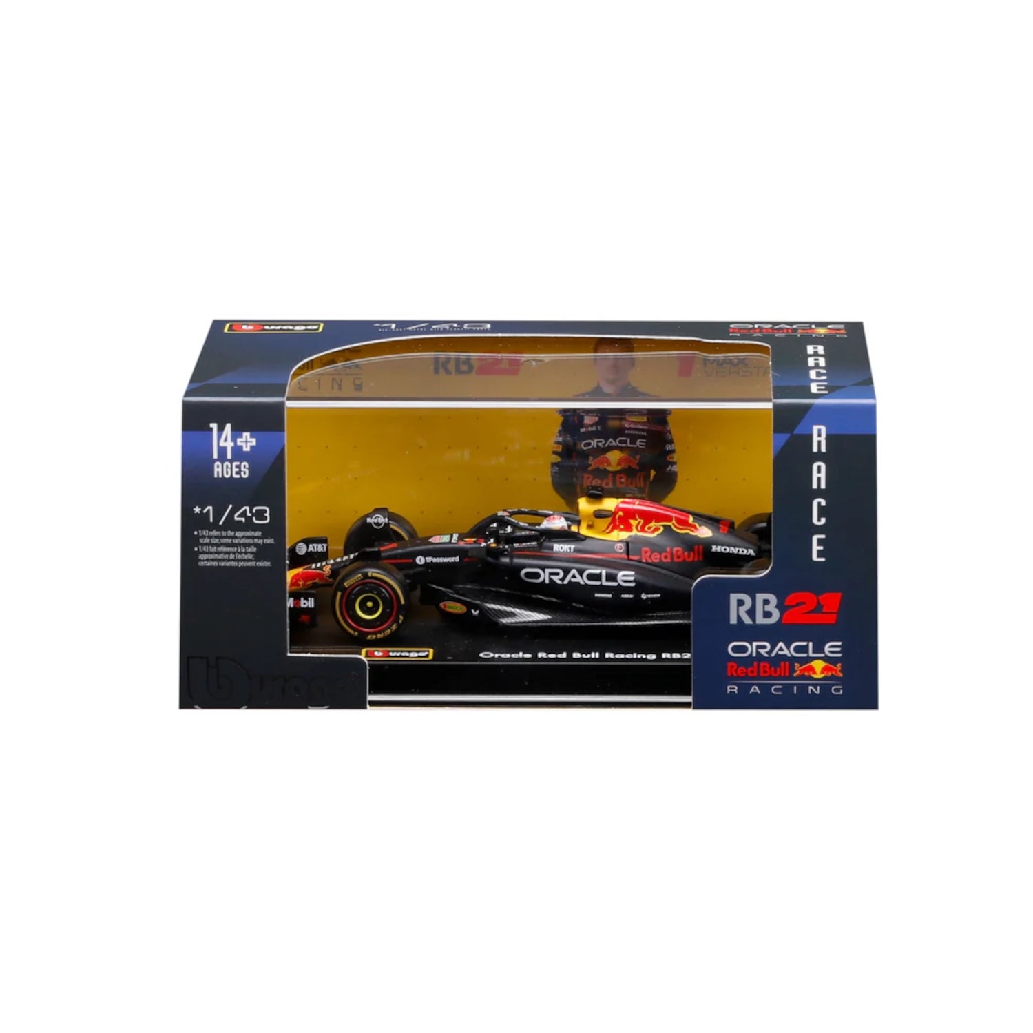 Bburago F1 Red Bull Racing RB21 2025 Verstappen With Helmet 1:43 Scale Model